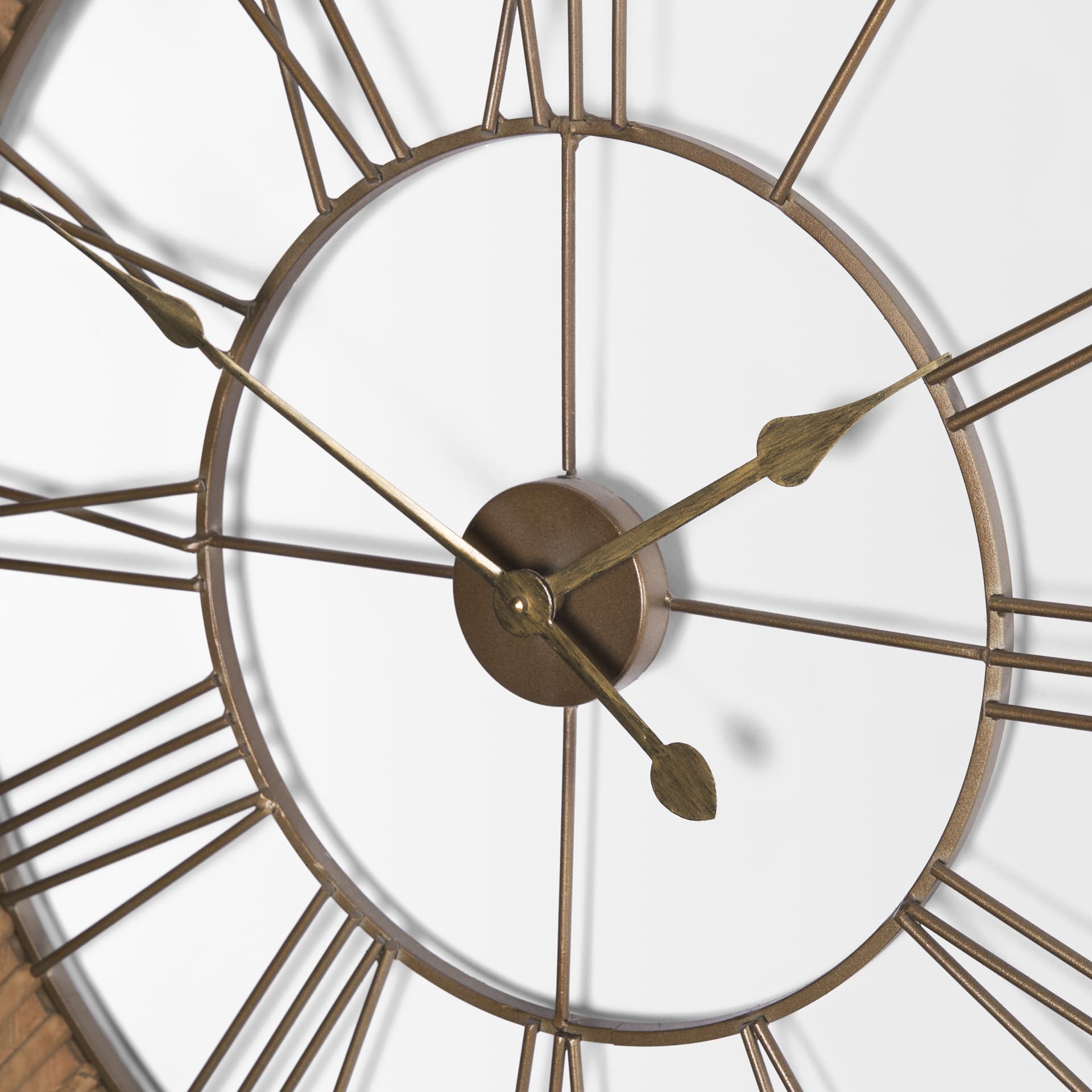 Rondell Light Brown Wood W/ Gold Metal Wall Clock — product photograph