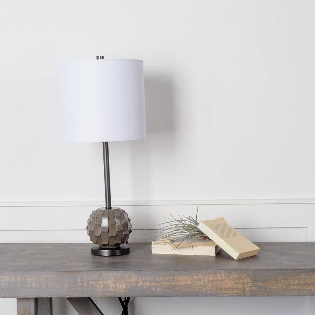 Brant I 25" Brown Resin Base White Shade Table Lamp — product photograph