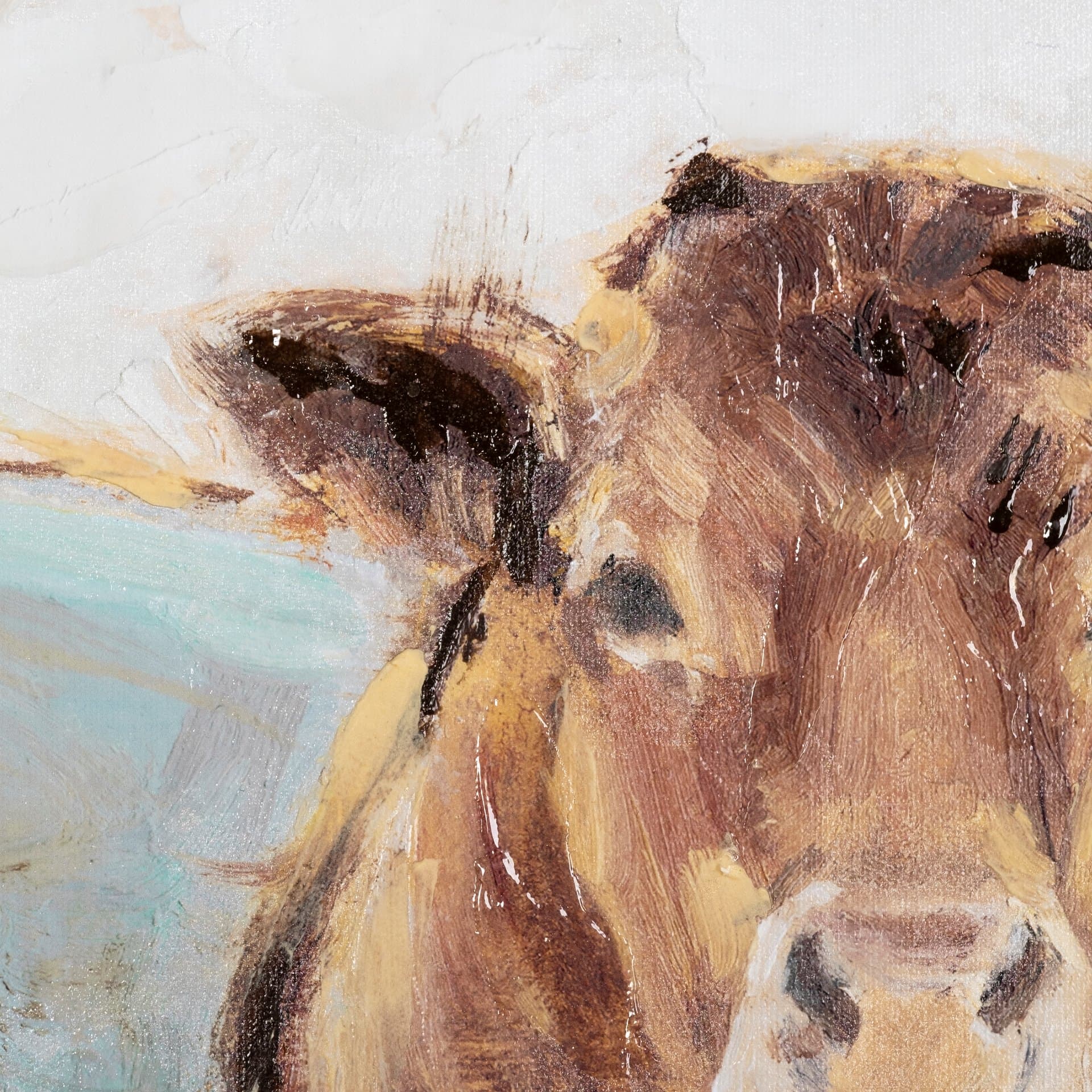 Moo-ving IV by Ethan Harper a Hand Embellished Textured Canvas — product photograph