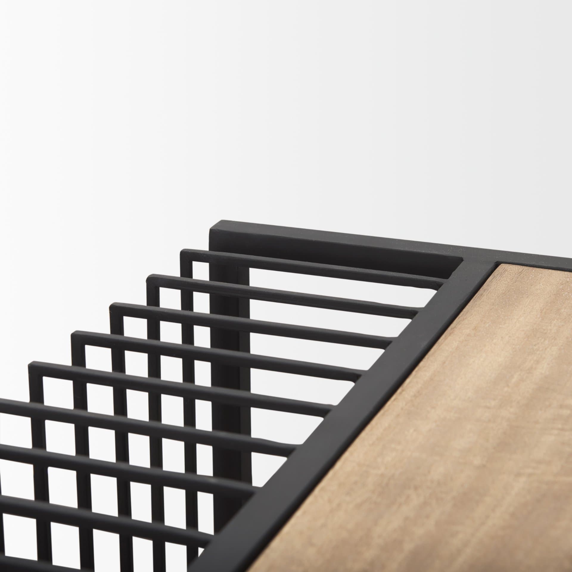 Miles Black Metal w/ Light Wood Nesting End/Side Table — product photograph