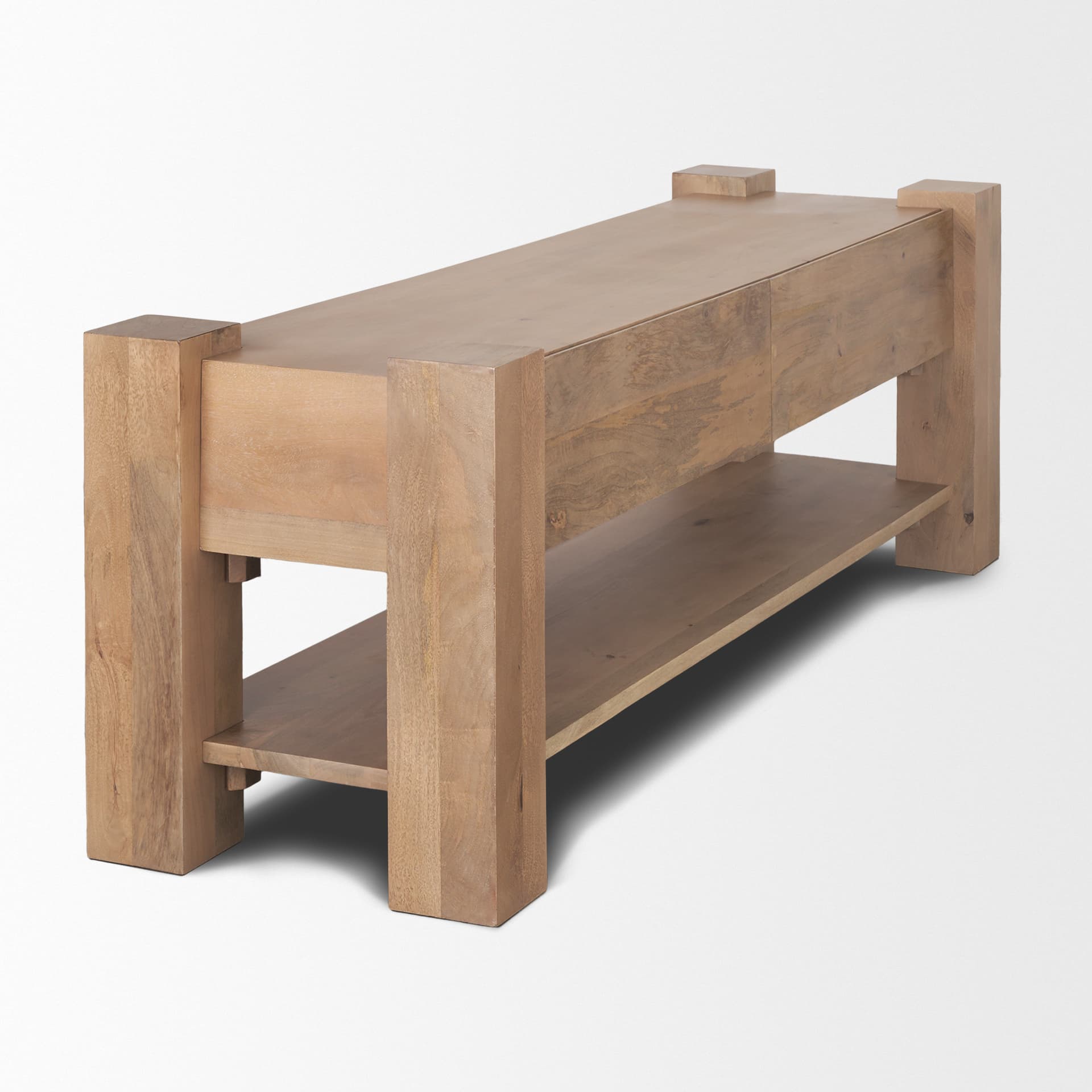 Beth Light Brown Wood Media Console — product photograph