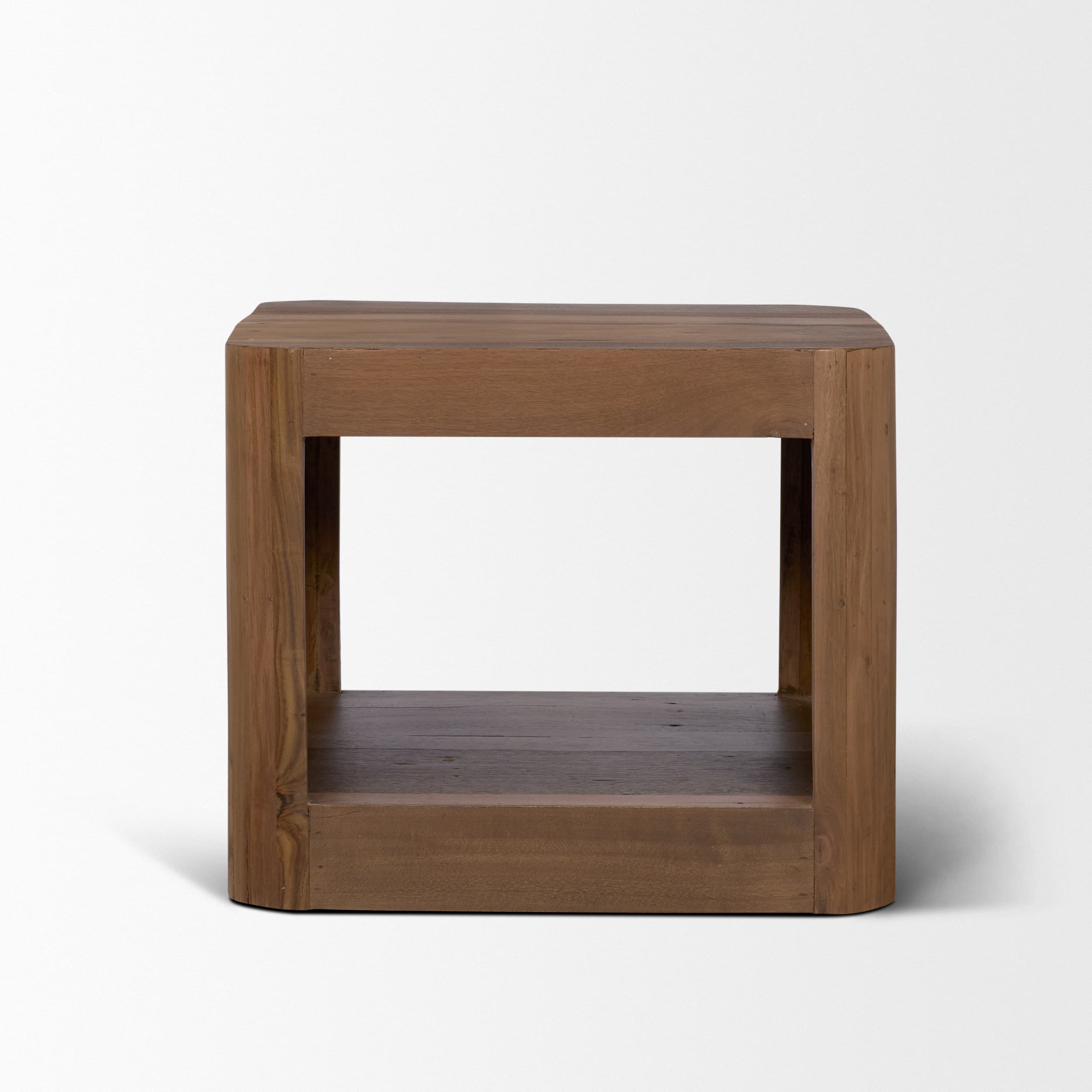 Dunmore Solid Wood Rectangular Open Shelf Side Table — product photograph
