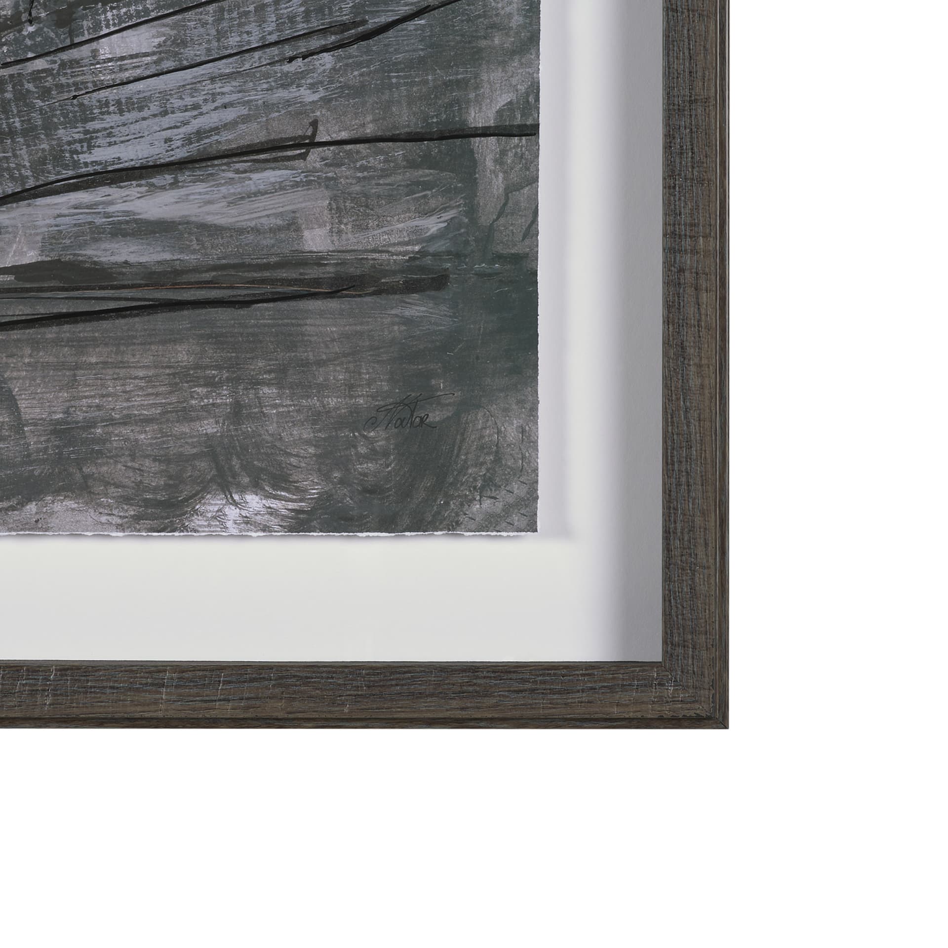 Community 2C by Mercana Studio Hand-Embellished Textured Framed Artwork Matted under Glass — product photograph