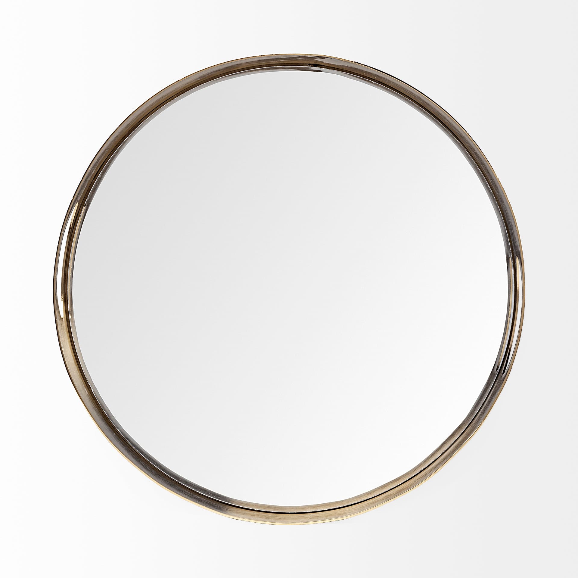 Serkis 15L x 15W Gold Metal Mirrored Base Round Tray — product photograph
