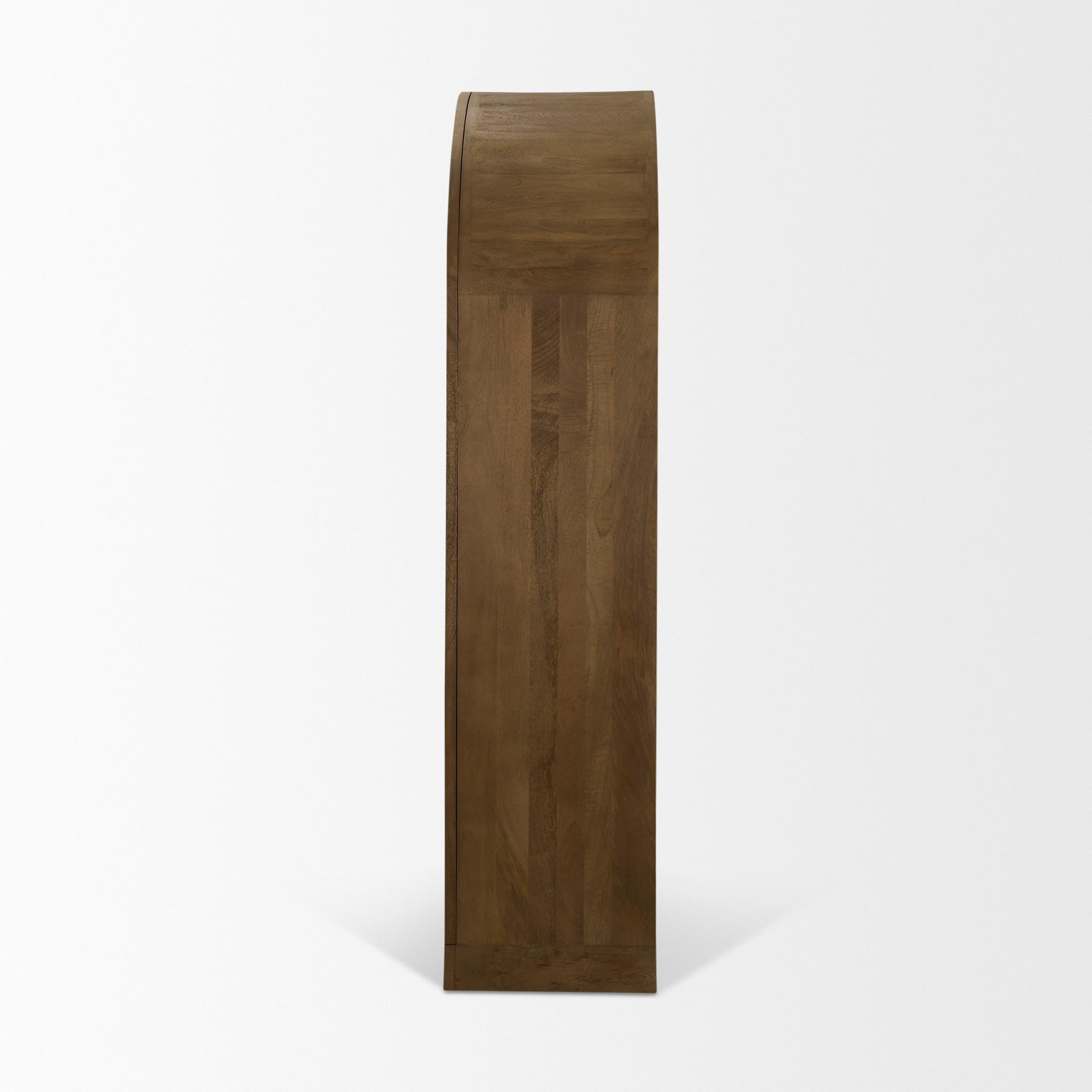 Suri Mid Brown Wood W/Glass Doors Arched Curio Cabinet — product photograph