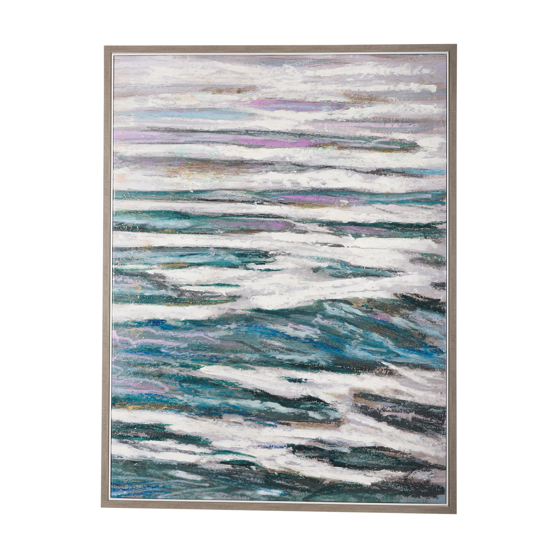 Sunshine Glare on The Waves II by Mercana Studio a Hand Embellished Textured Framed Canvas — product photograph
