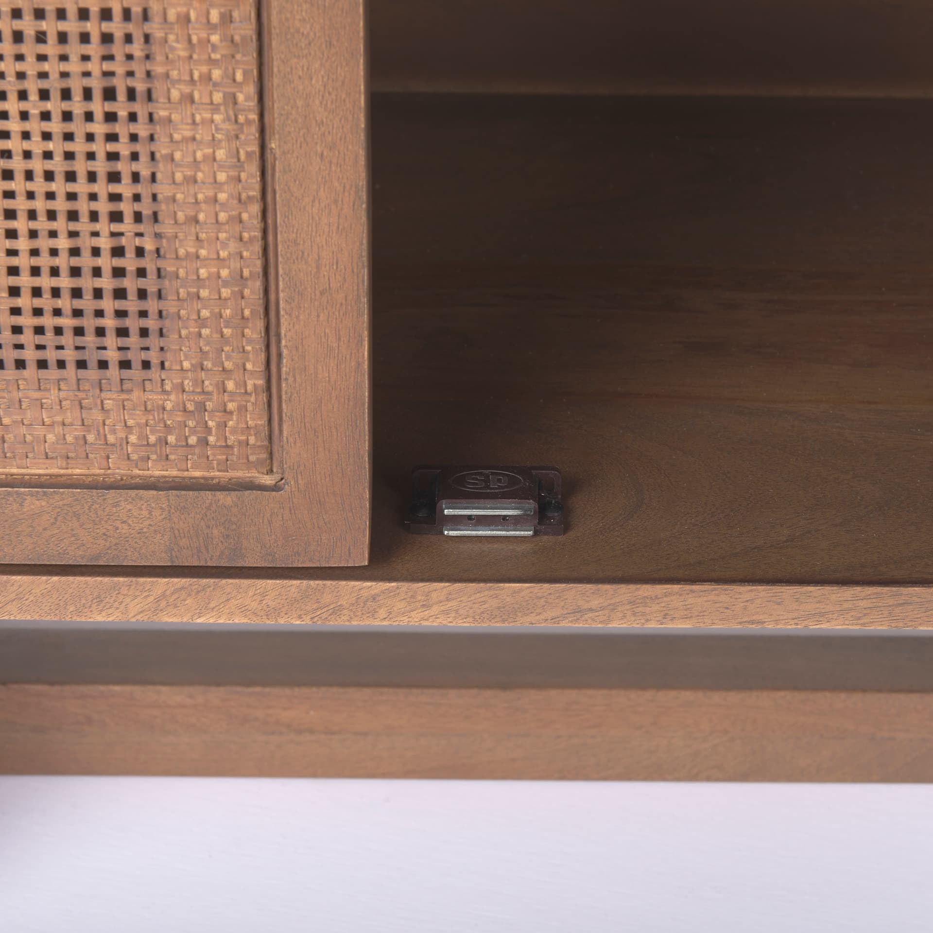 Grier Medium Brown Solid Wood W/Cane Sideboard — product photograph