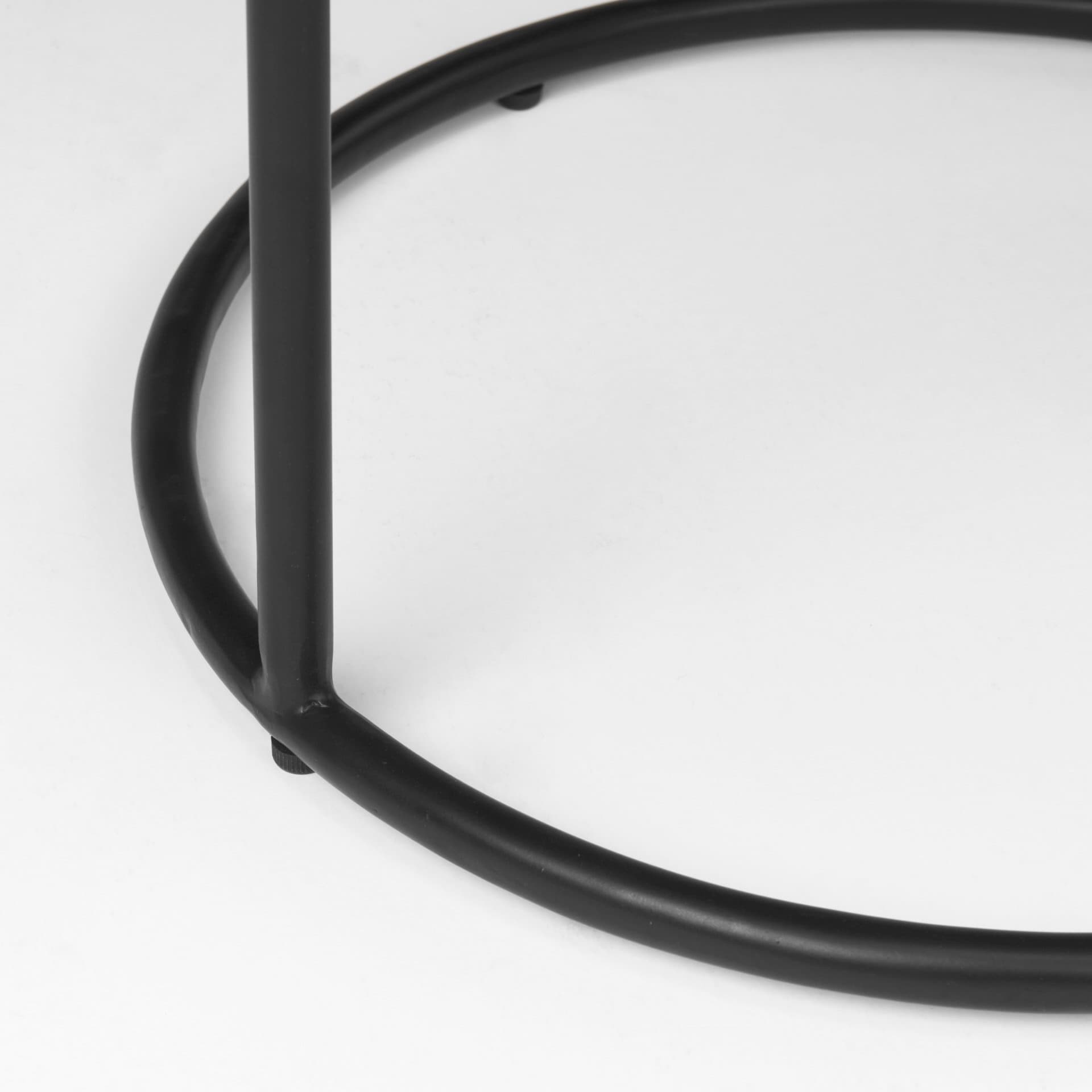 Arlo 20.5L x 20.5W x 24.4H Brown Wood W/Black Metal End Table — product photograph