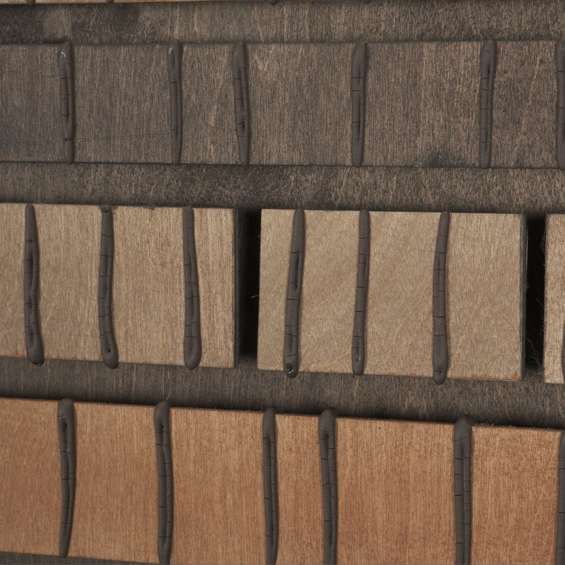 Timber Mosaic IV by Mercana Studio Handmade Original Framed Artwork Matted — product photograph