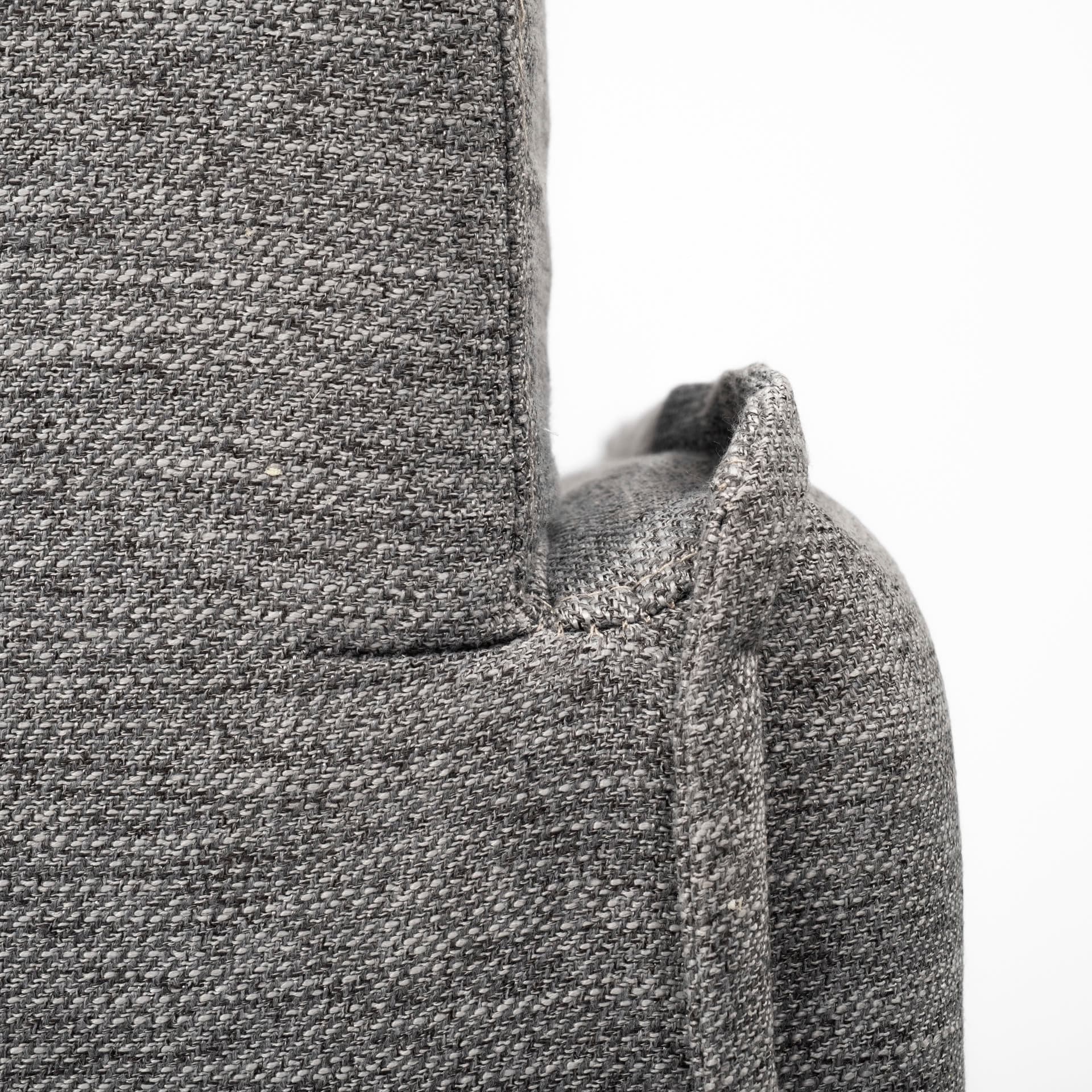 Roy II Castlerock Gray Upholstered and Brown Wood Frame Arm Chair — product photograph
