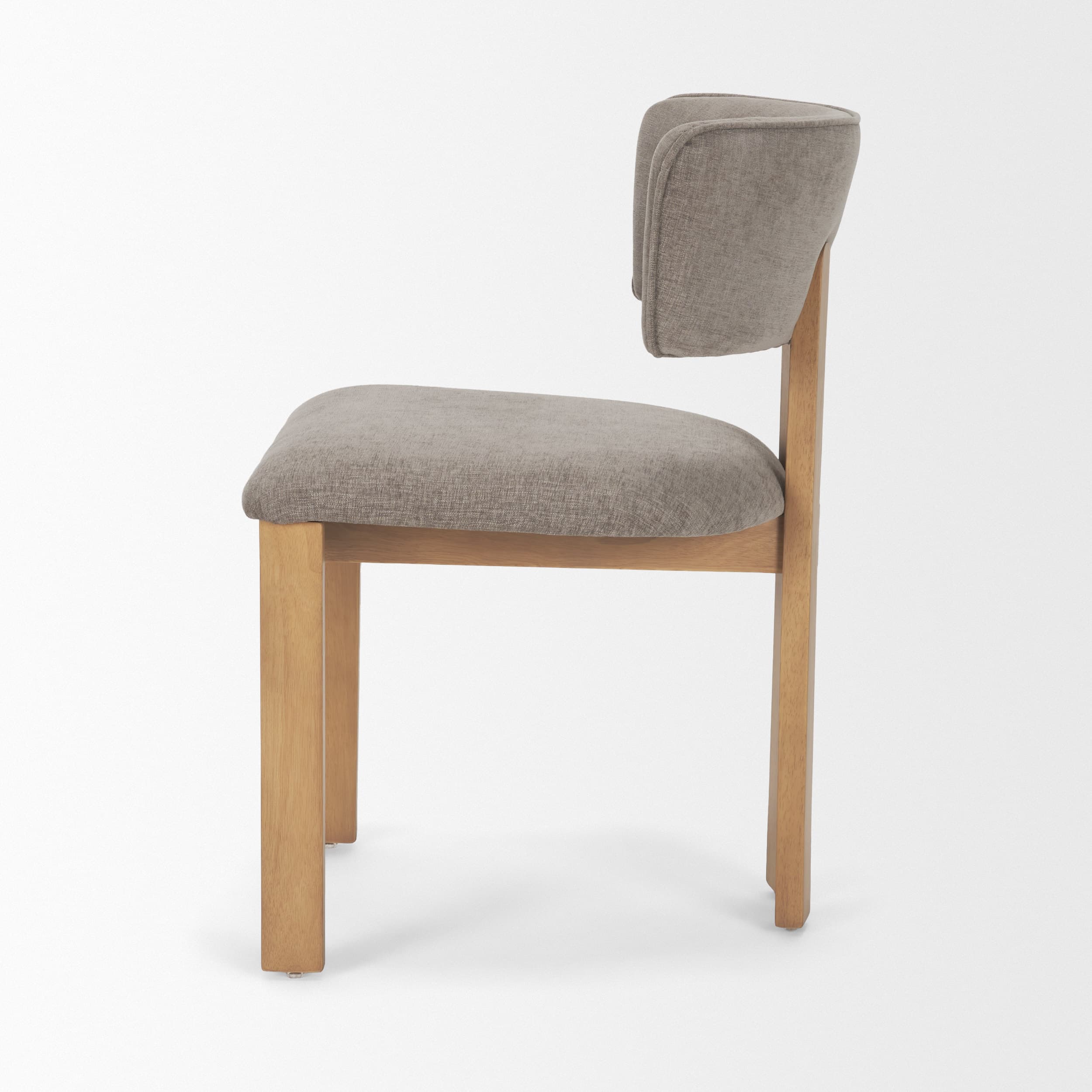 Soho Open Back Dining Side Chair | Gray Chenille w/ Brown Wood — product photograph