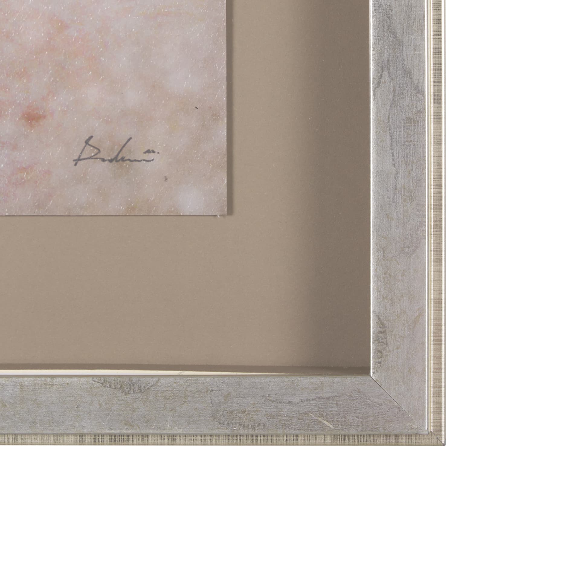Subtle Florals I by Mercana Studio a Hand Embelished Textured Framed Art Print Matted under Glass — product photograph