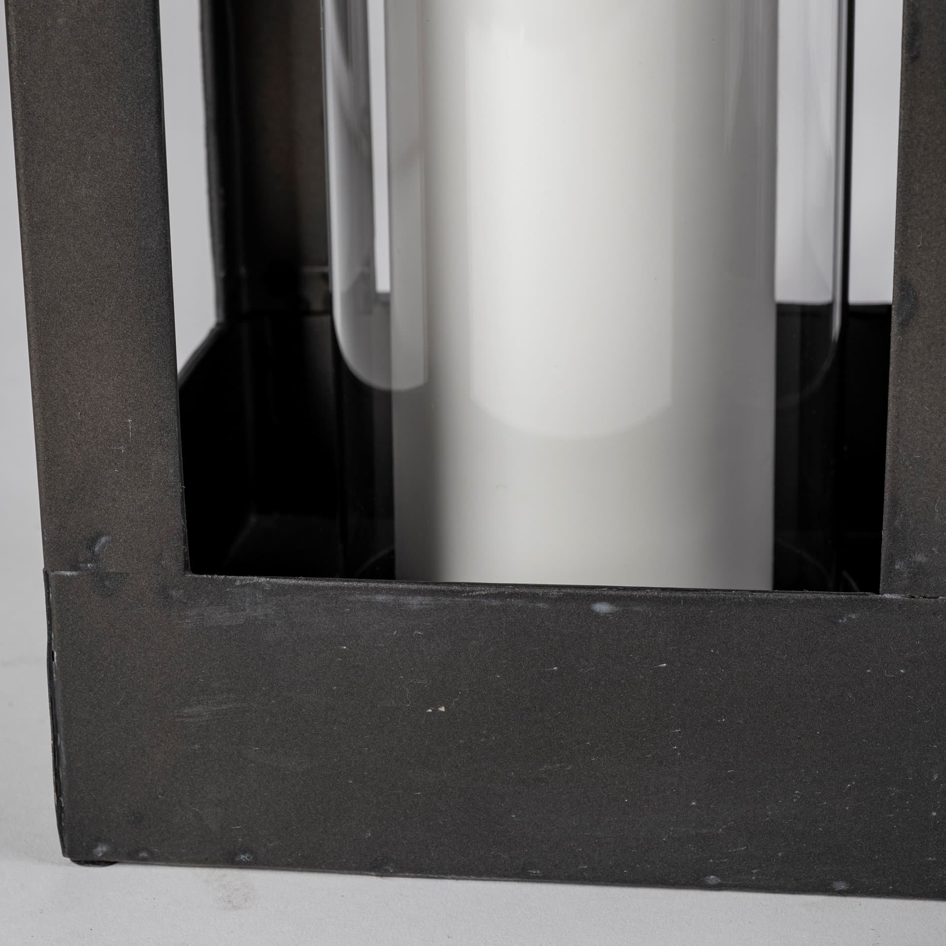 Ina Short Charcoal Metal Candle Holder Lantern — product photograph