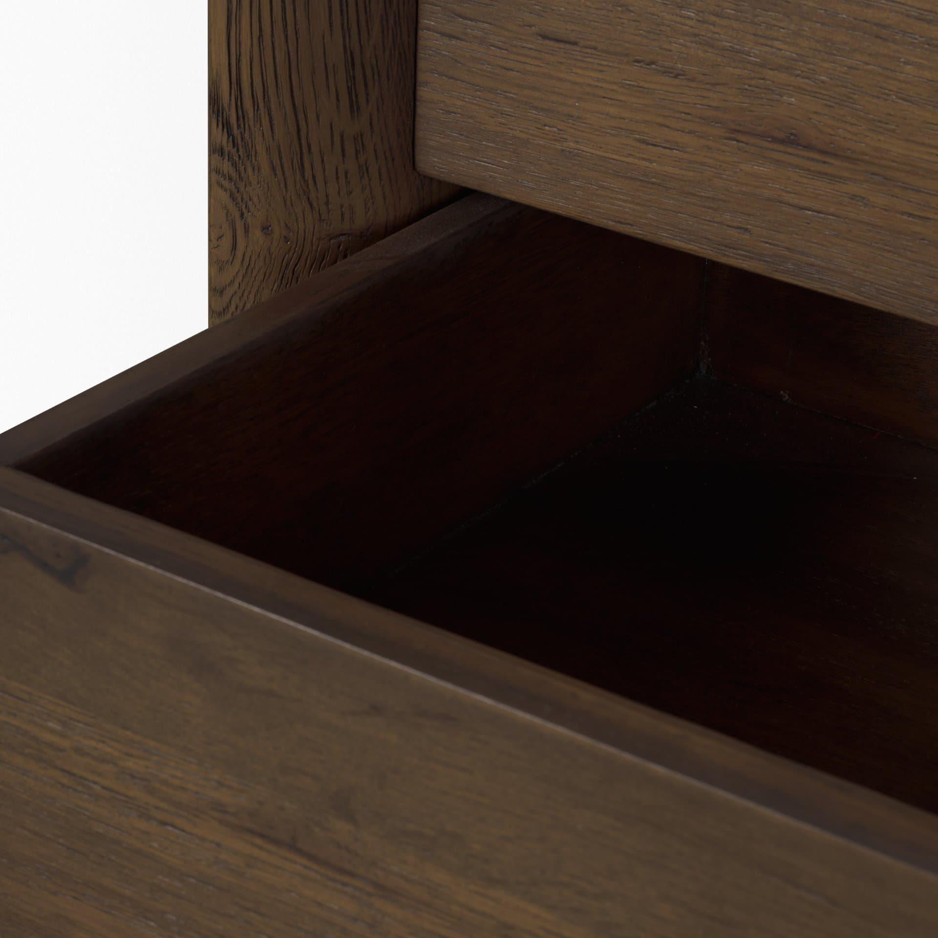Belford 3-Drawer Dark Brown Oak Wood Closed Nightstand — product photograph