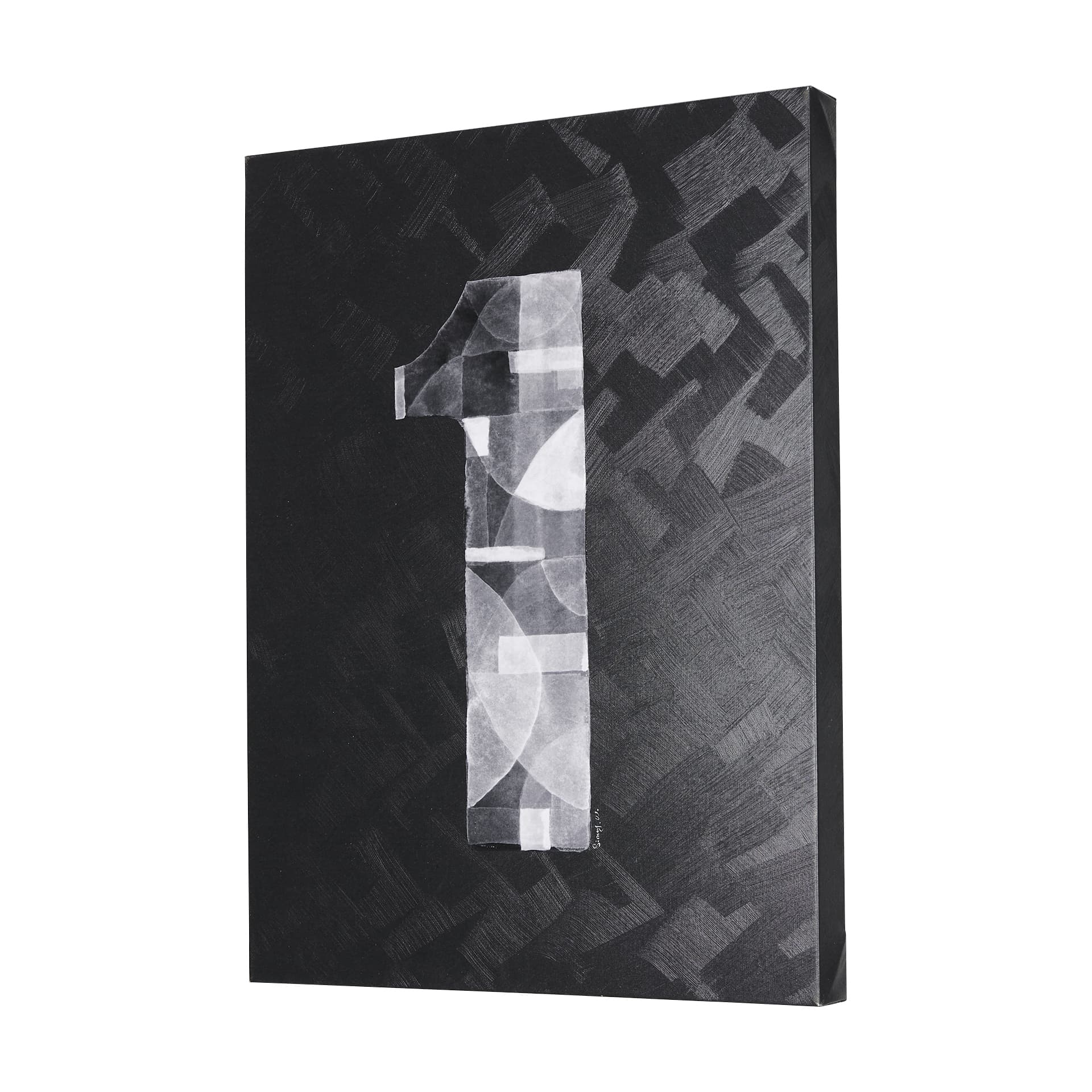 Numbers I by Mercana Studio a Hand Embellished Textured Canvas — product photograph