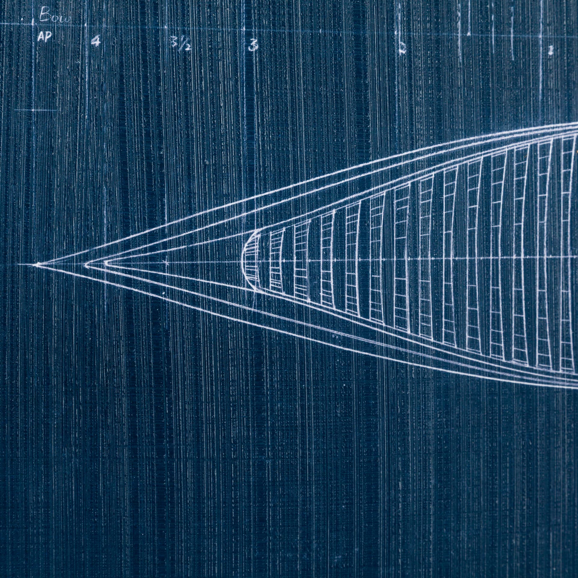 Canoe Blueprint by Dayna a Hand Embellished Textured Framed Art Print Matted under Glass — product photograph