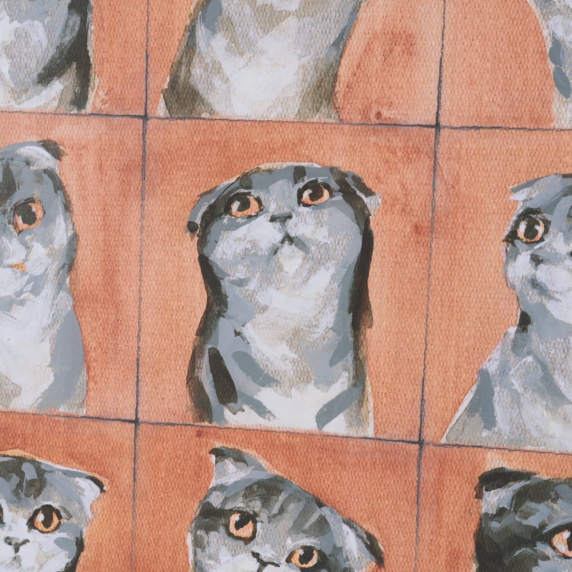 A Cats Many Faces by Mercana Studio Hand-Embellished Framed Artwork Matted under Glass — product photograph
