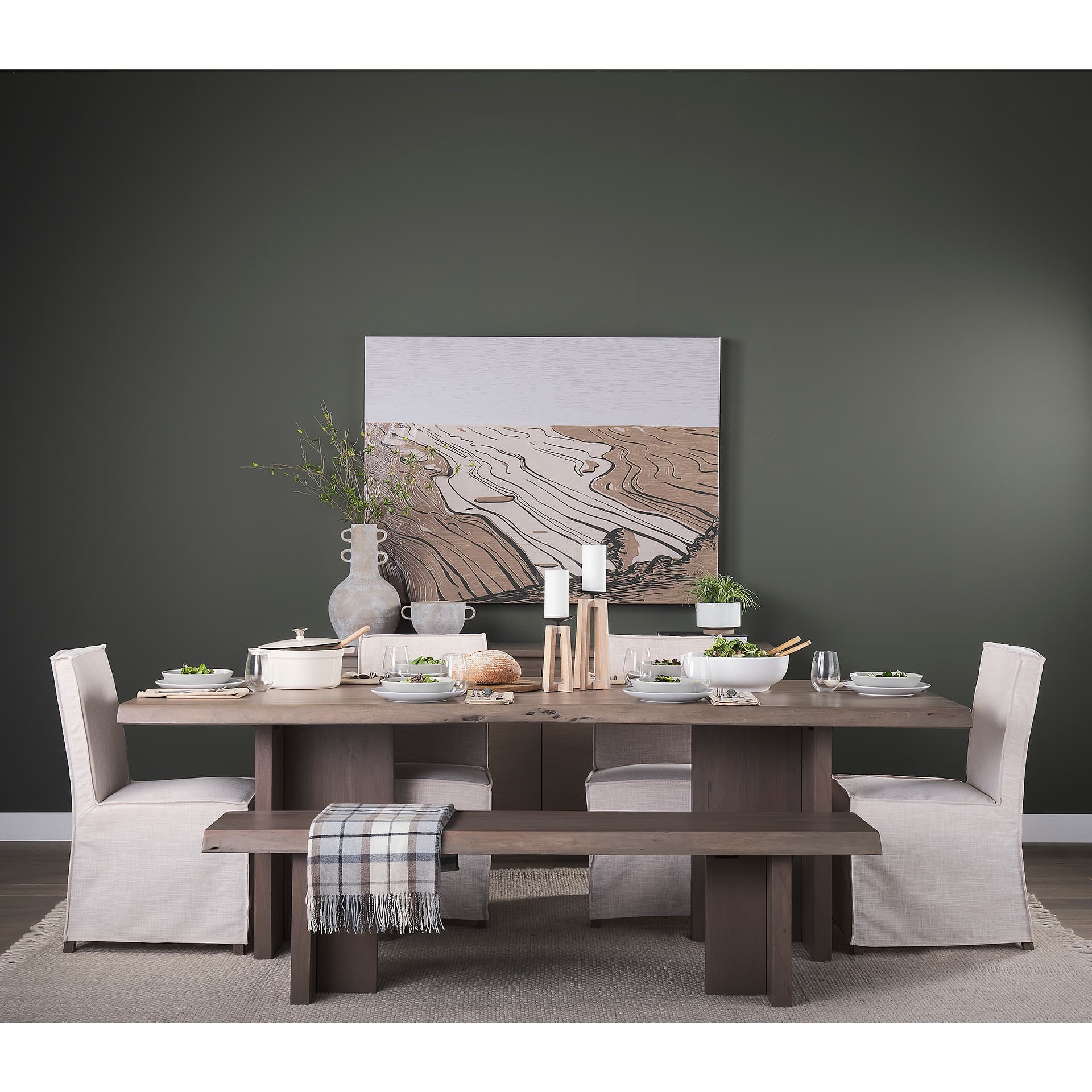 Konstantin 94"L x 40"W Rectangular Dining Table | Modern | Med Brown Wood | Seats 8 — product photograph