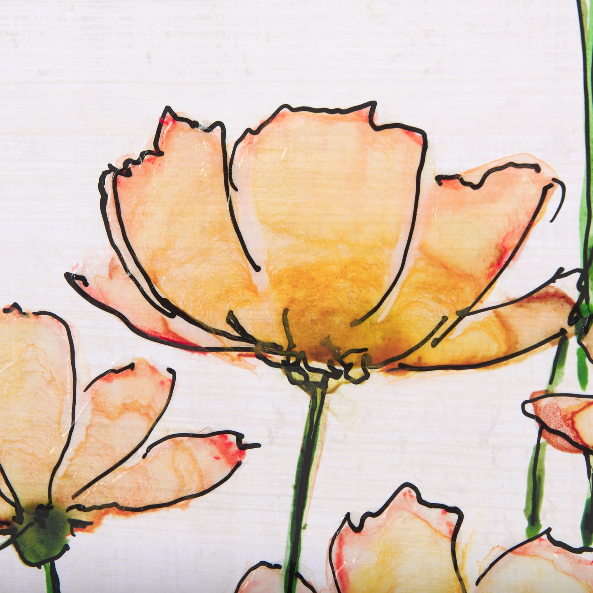 Meadow flowers III by Mercana Studio a Hand Embellished Textured Framed Art Print Matted under Glass — product photograph