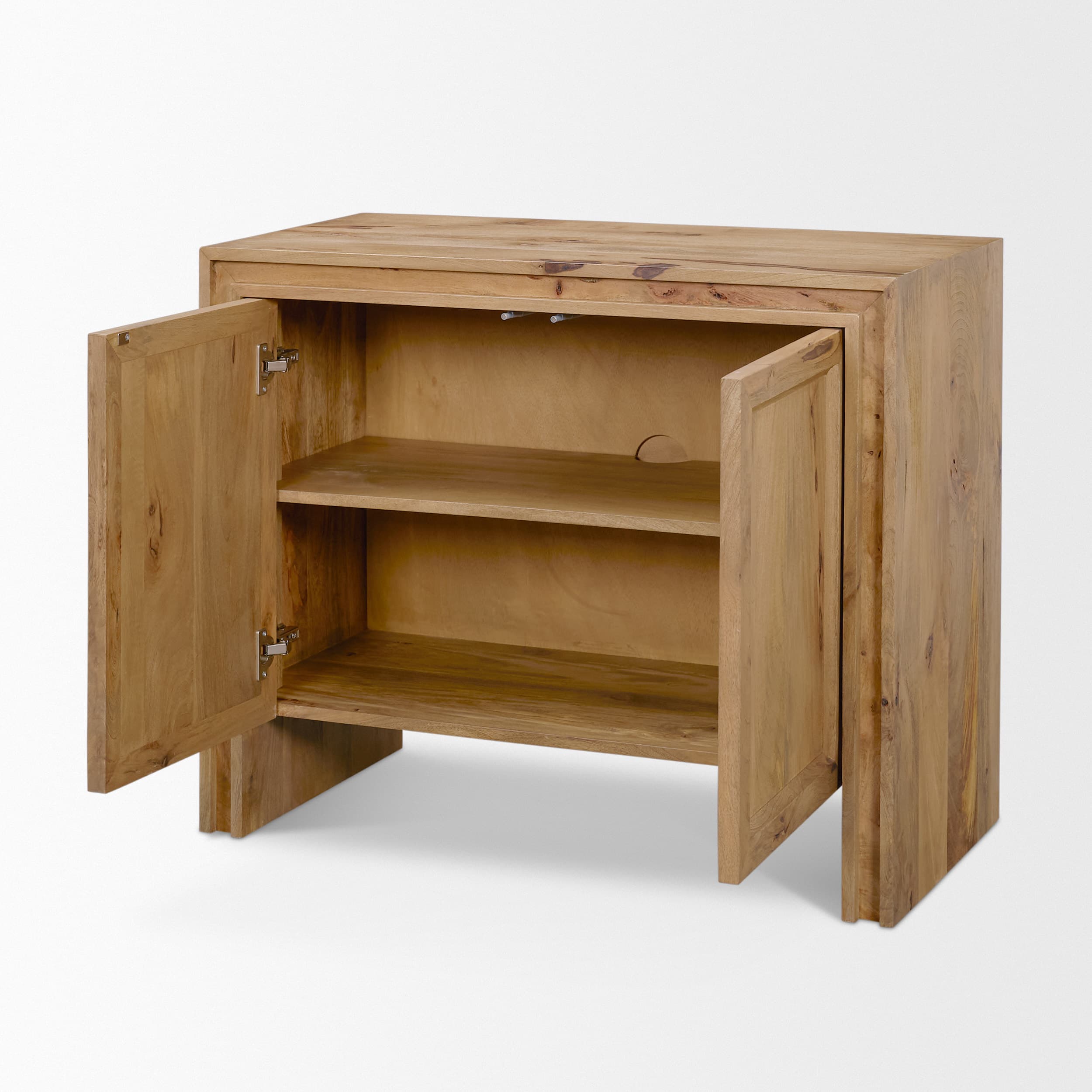Notts Brown Wood 2-Door Accent Cabinet — product photograph