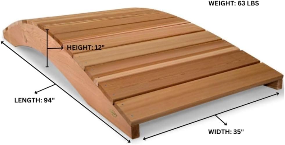 8-Ft Garden Cedar Bridge — product photograph