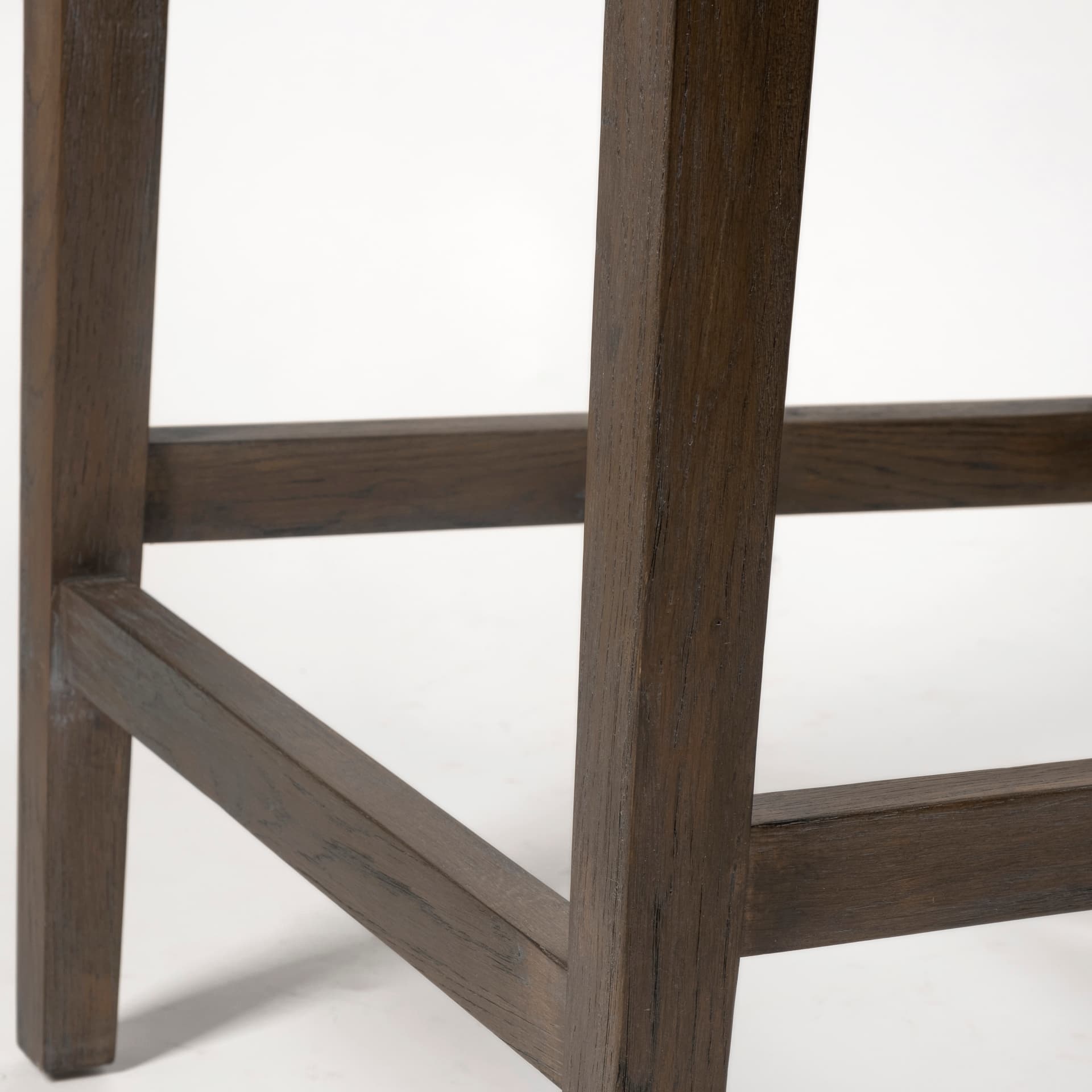 Kensington Low Back 27.5in Seat Counter Stool | Beige Fabric w/ Wood — product photograph