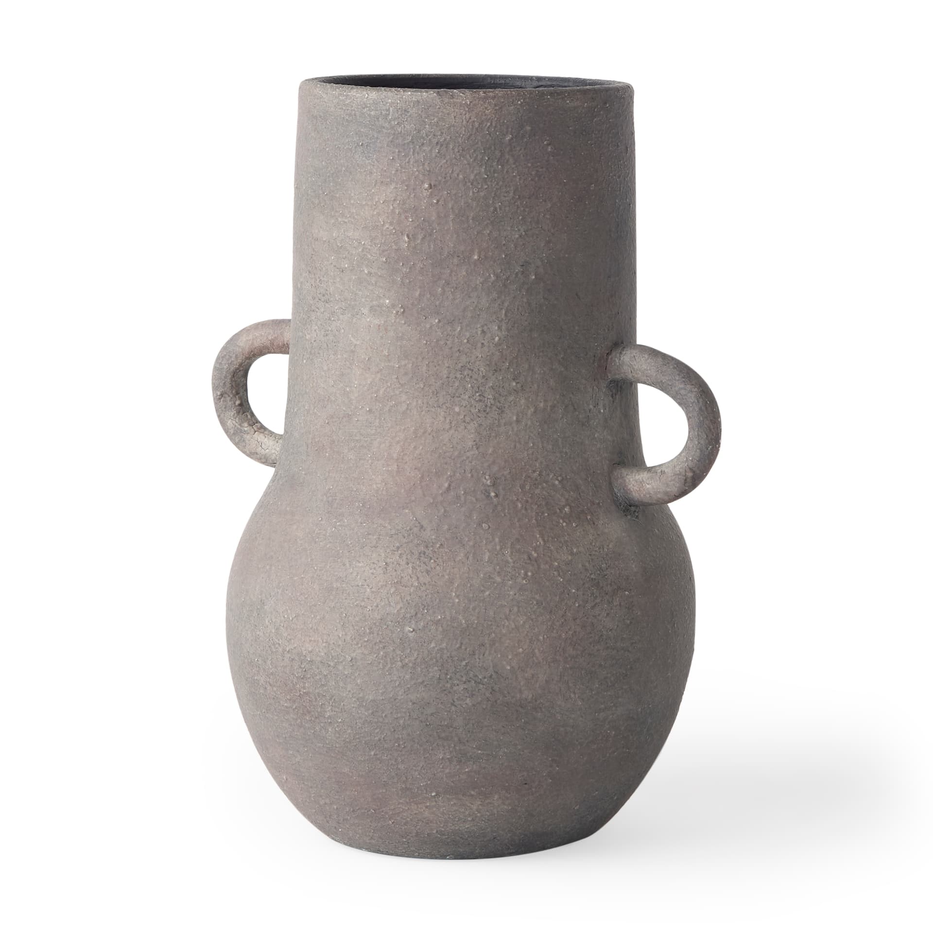 Armani 10.4H Brown-Gray Double Ear Ceramic Vase — product photograph