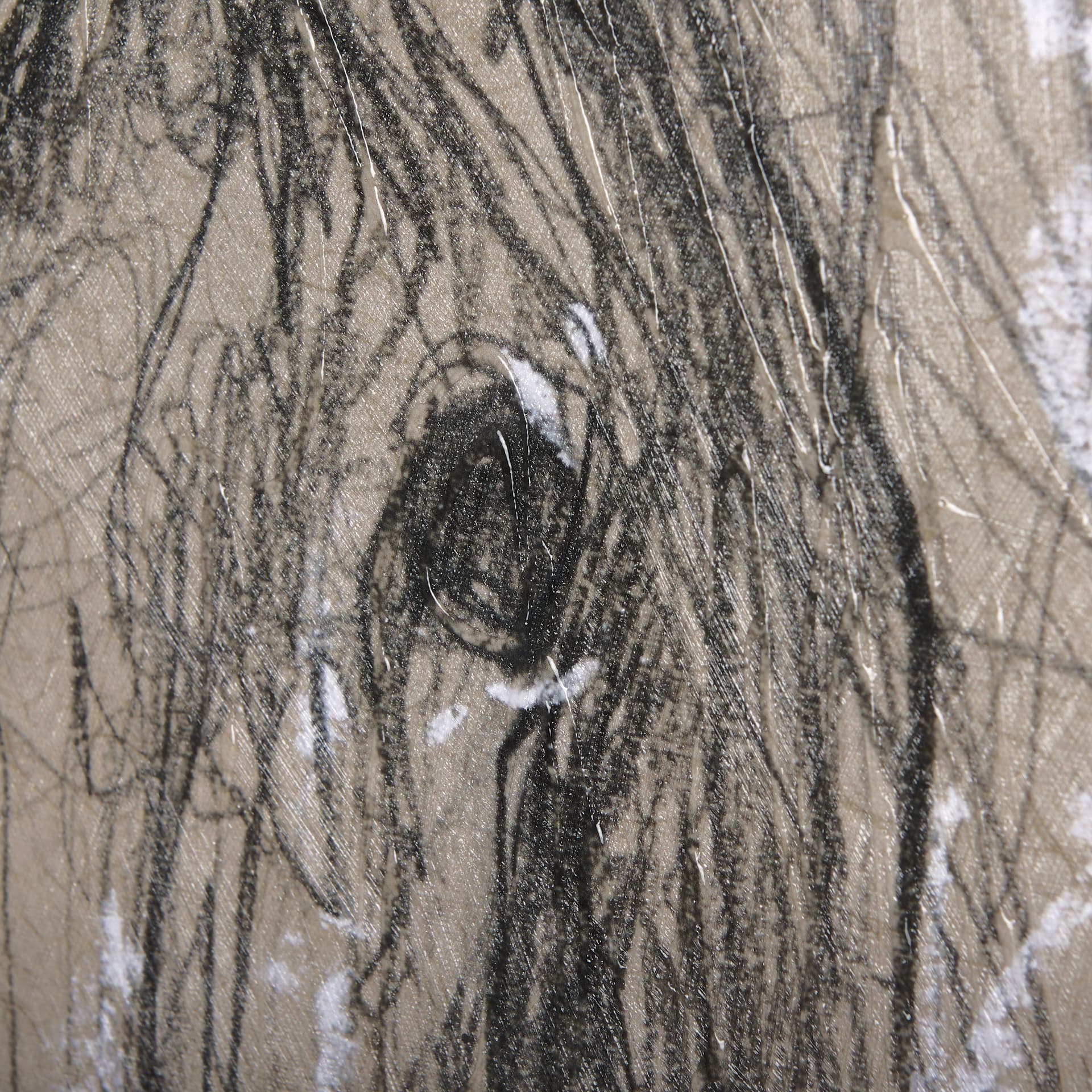 Sketch of animal VI (Pony) by Mercana Studio a Hand Embellished Textured Canvas — product photograph