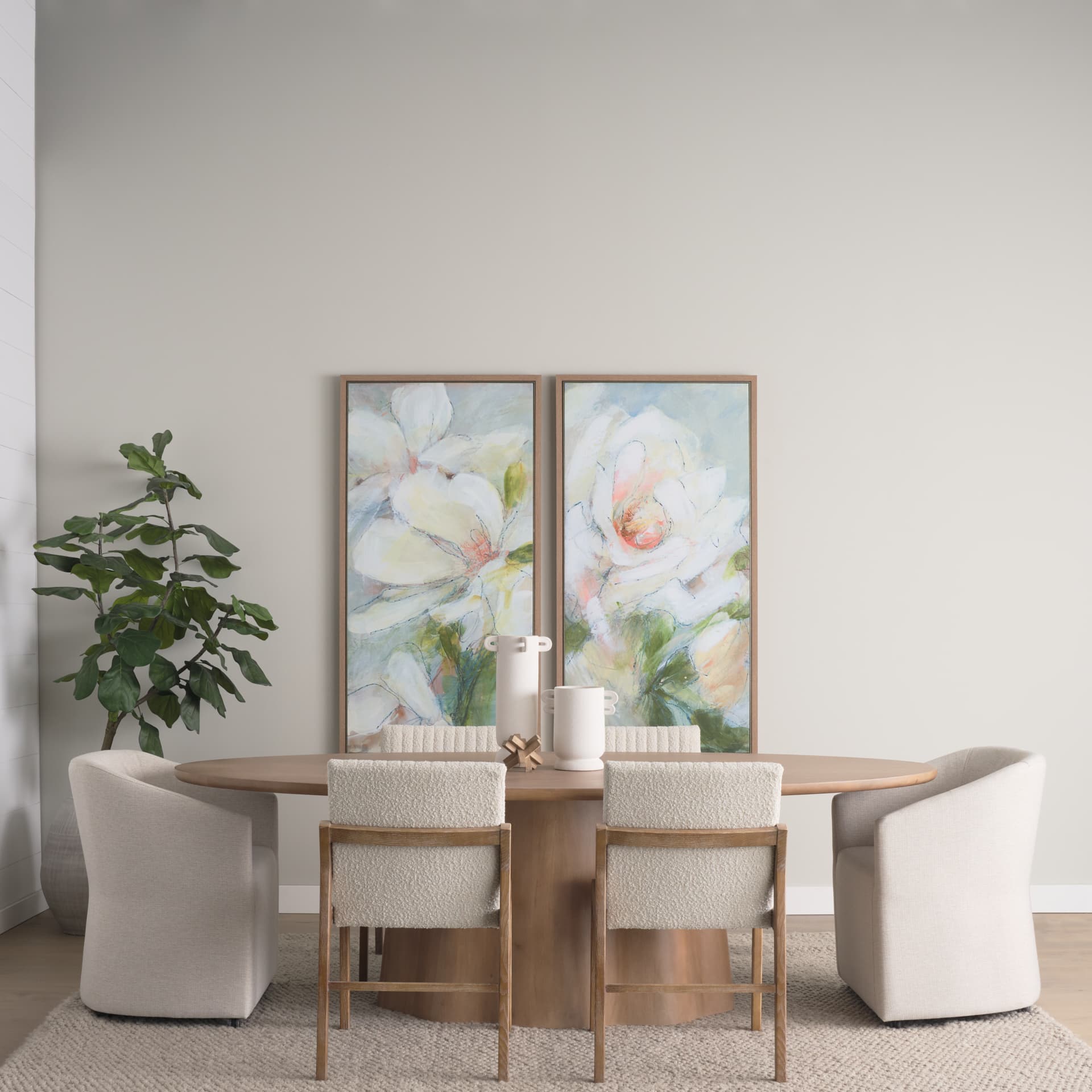 Aromatic Rose by Mercana Studio a Hand Embellished Textured Framed Canvas — in a styled room