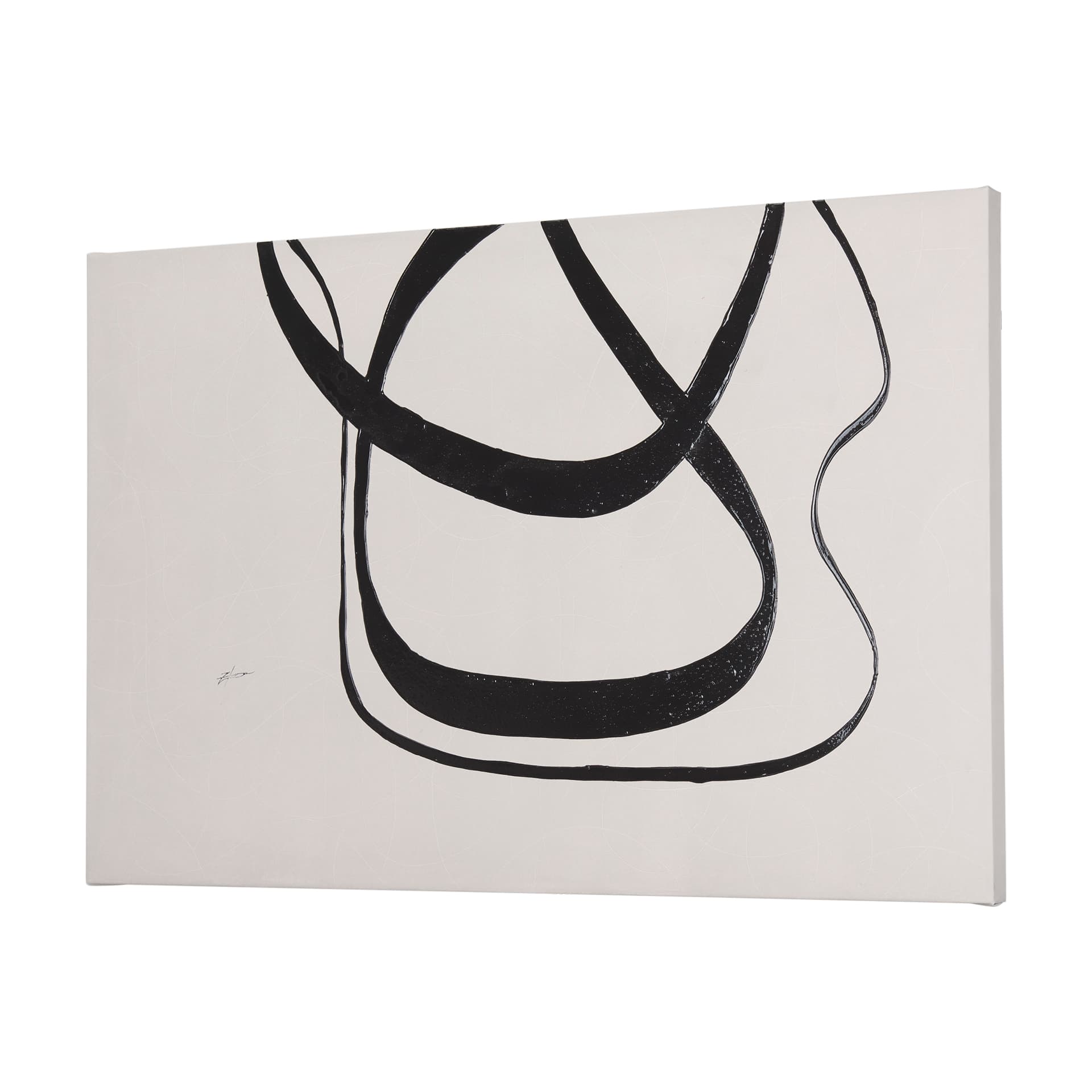 Free Lines Creamy (Set of 3) by Mercana Studio a Hand Embellished Textured Canvas — product photograph