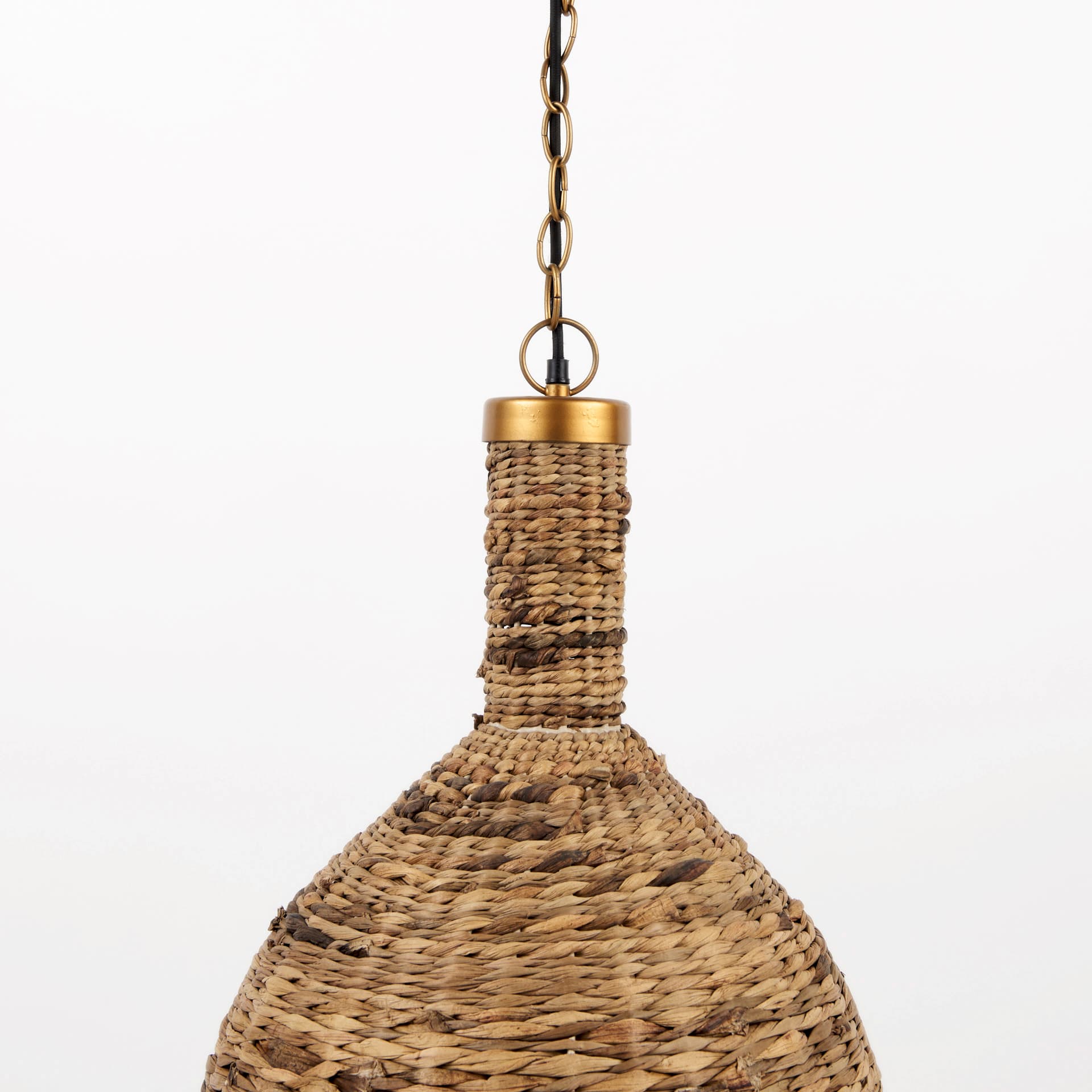 Campanile 16.0L x 16.0W x 27.0H Brown Whicker Pendant Light — product photograph