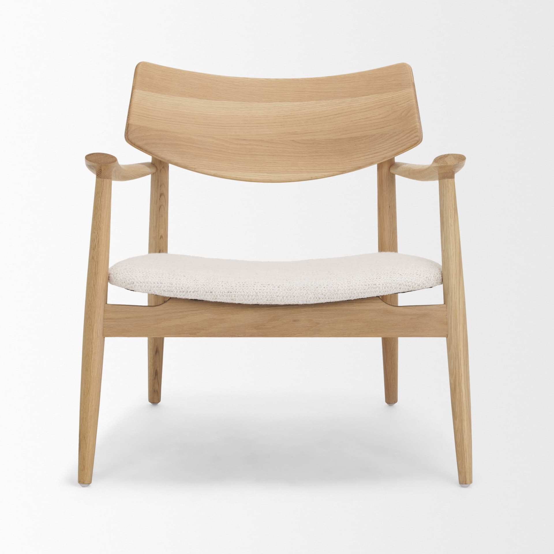 Haggen Light Brown Oak Wood w/ Cream Fabric Accent Chair — product photograph