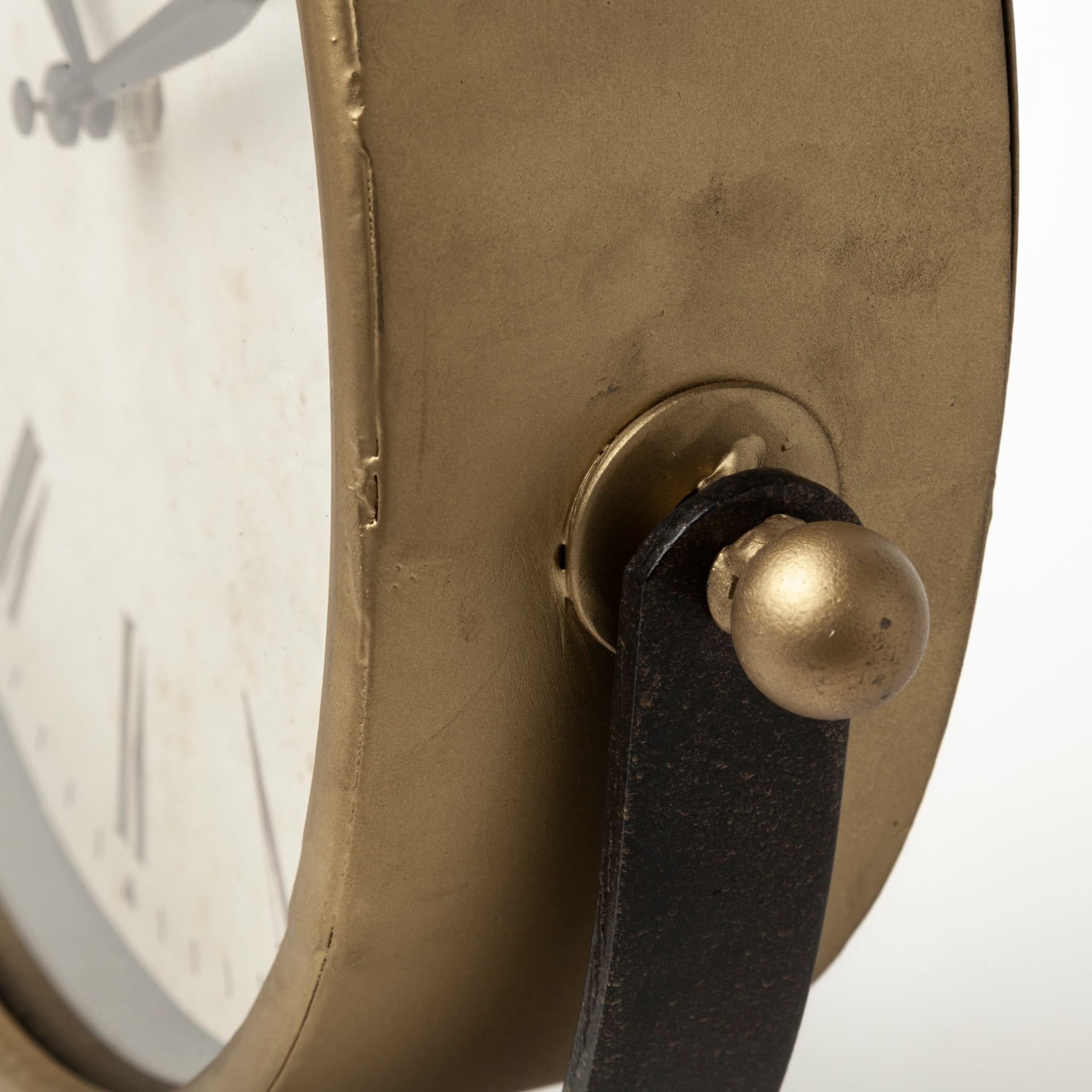Houston Gold Metal Half Moon Base Table Clock — product photograph