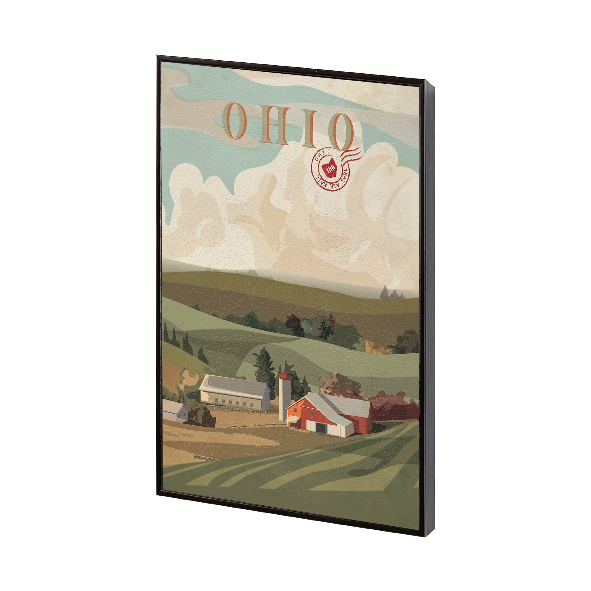 Ohio Go USA (SM) by Mercana Studio a Hand Embellished Decograph Framed Art Print — product photograph