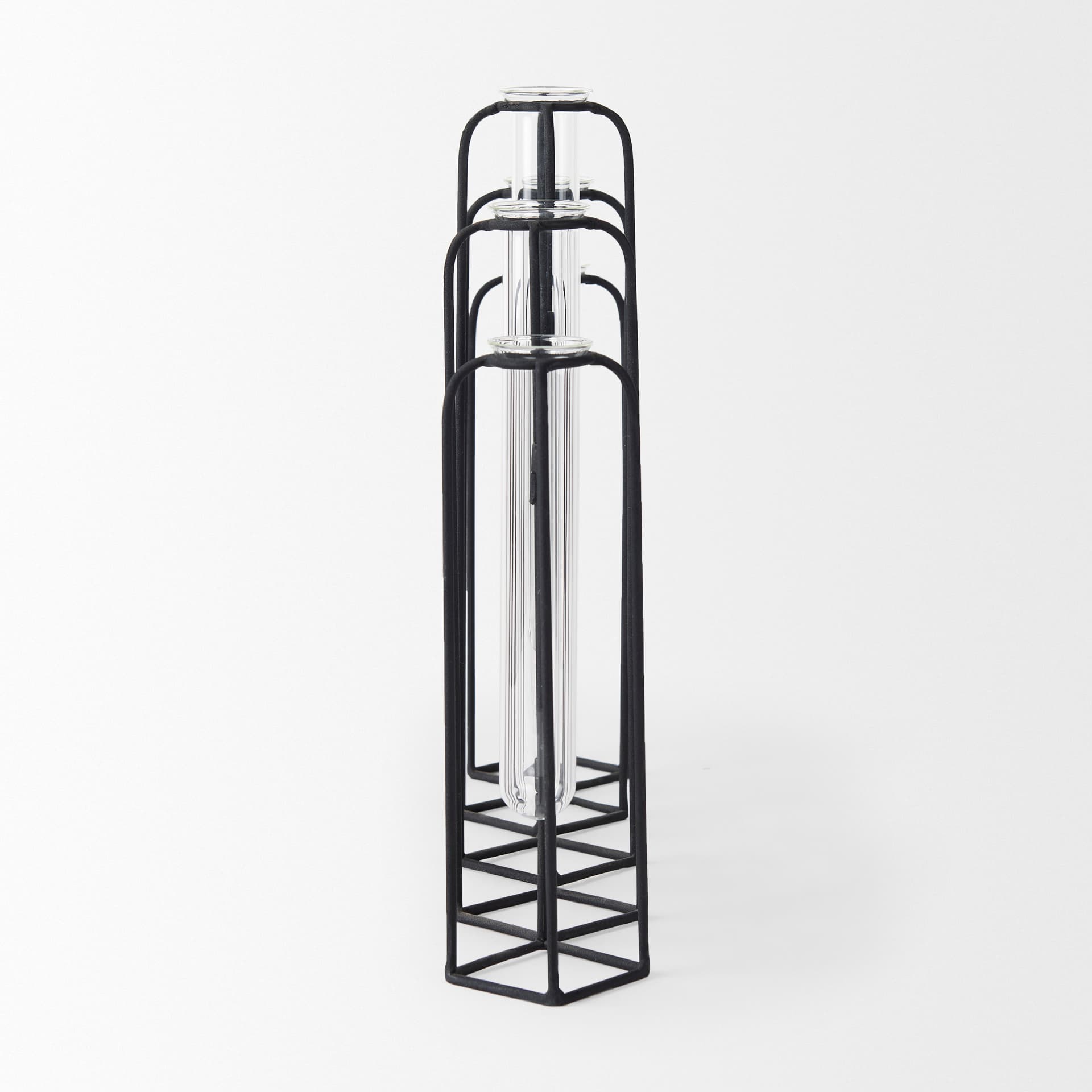 Mila 13.4L x 2.5W x 11.0H Metal and Glass Decorative Accent — product photograph