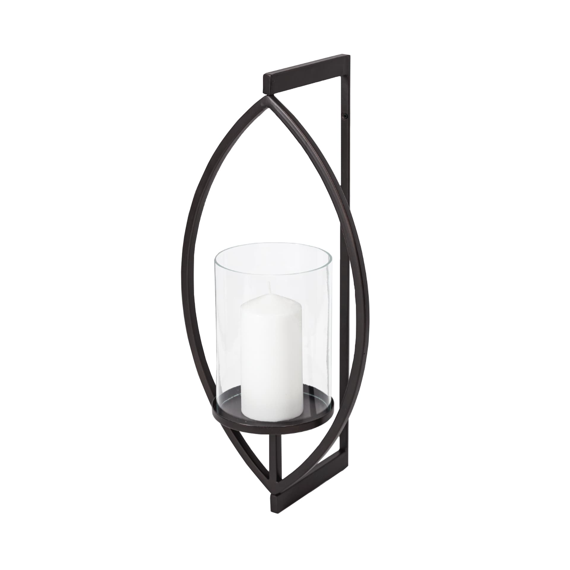 Drax 22"H Black Metal Wall Candle Holder — product photograph