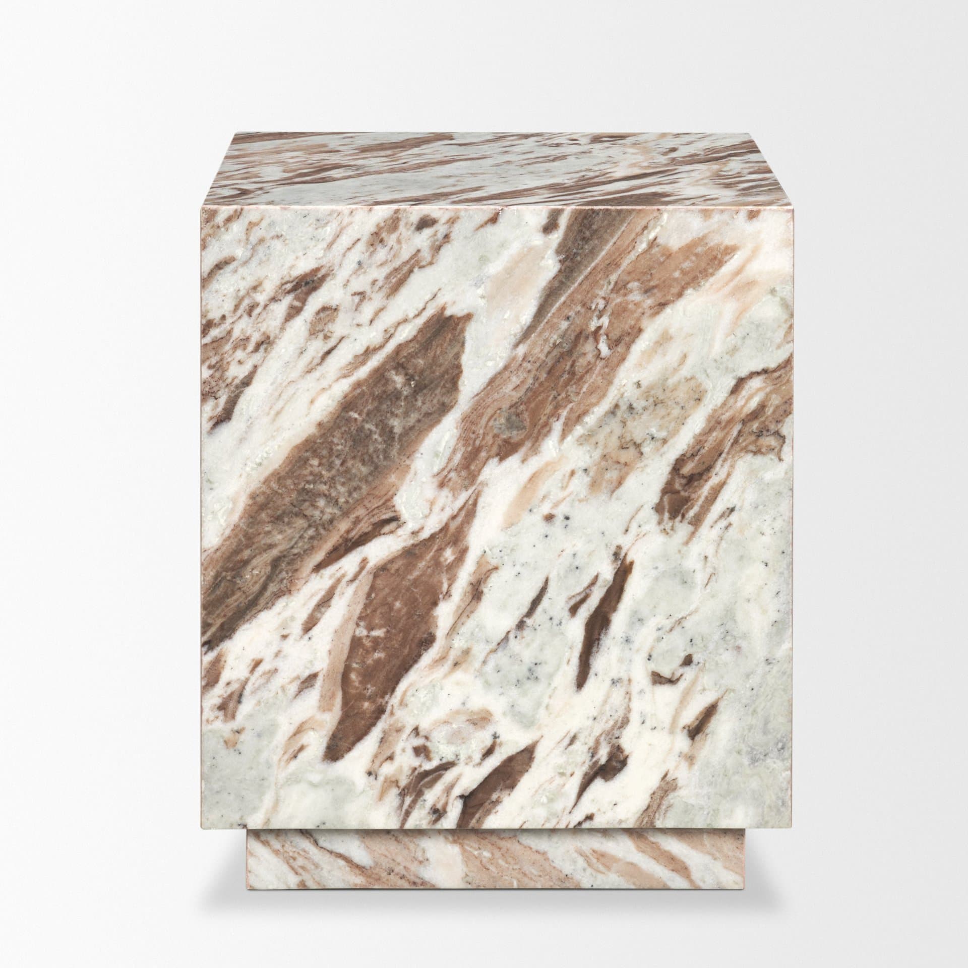 Matteo Solid Pink Marble Square Side Table — product photograph