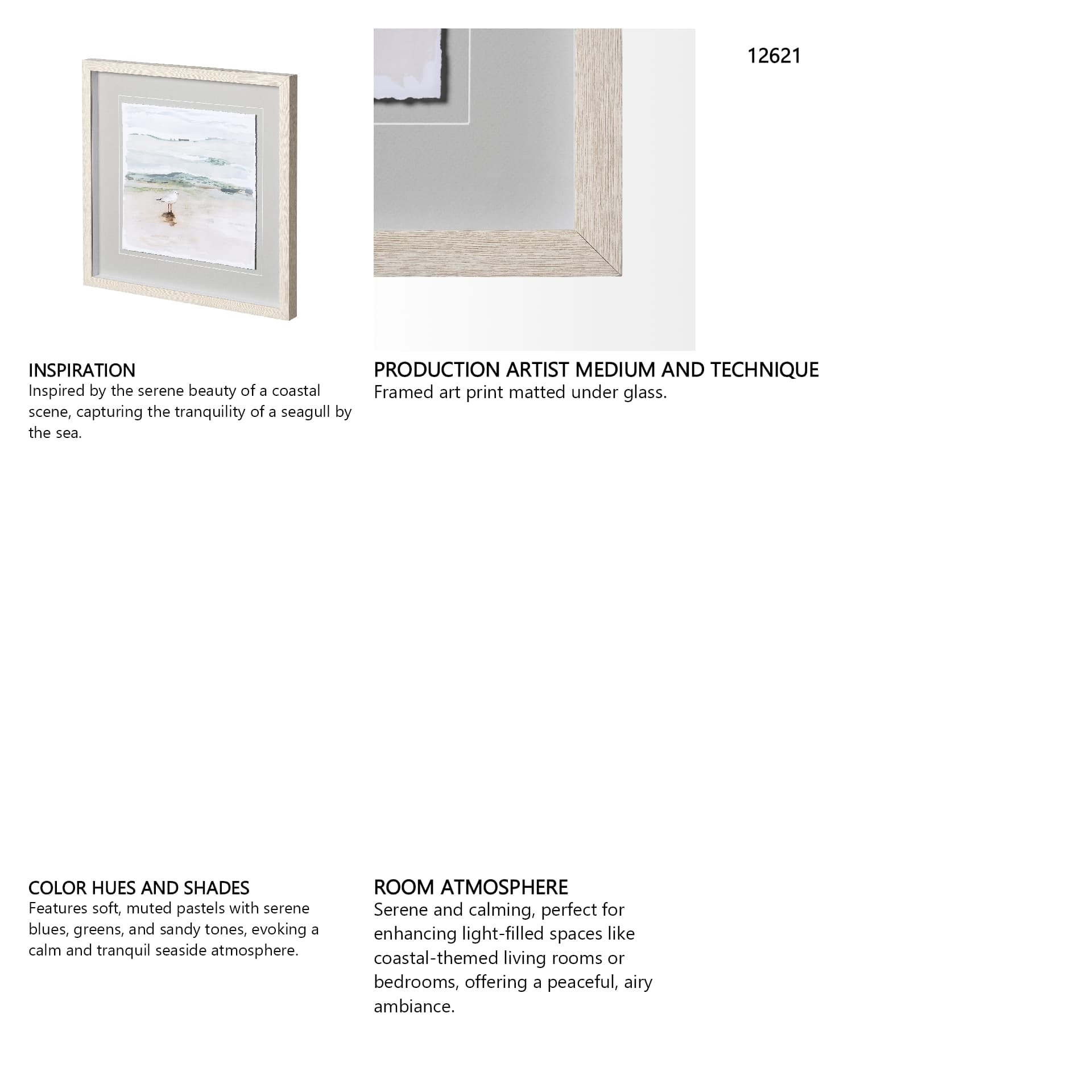 Seagull Cove I by Victoria Borges a Framed Art Print Matted under Glass — in a styled room