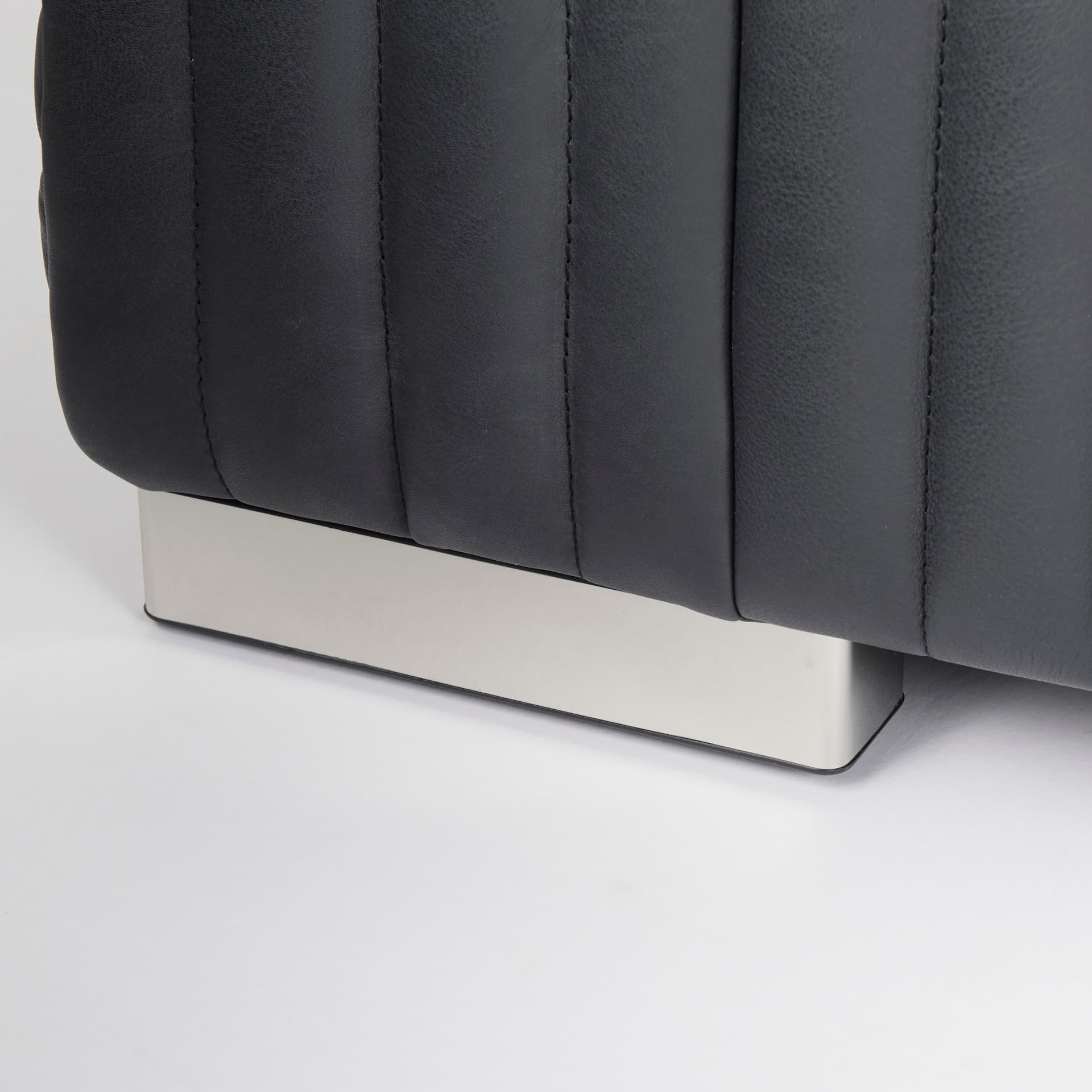 Ricciardo 82.5W Black Leather Wrapped Three Seater Sofa — product photograph