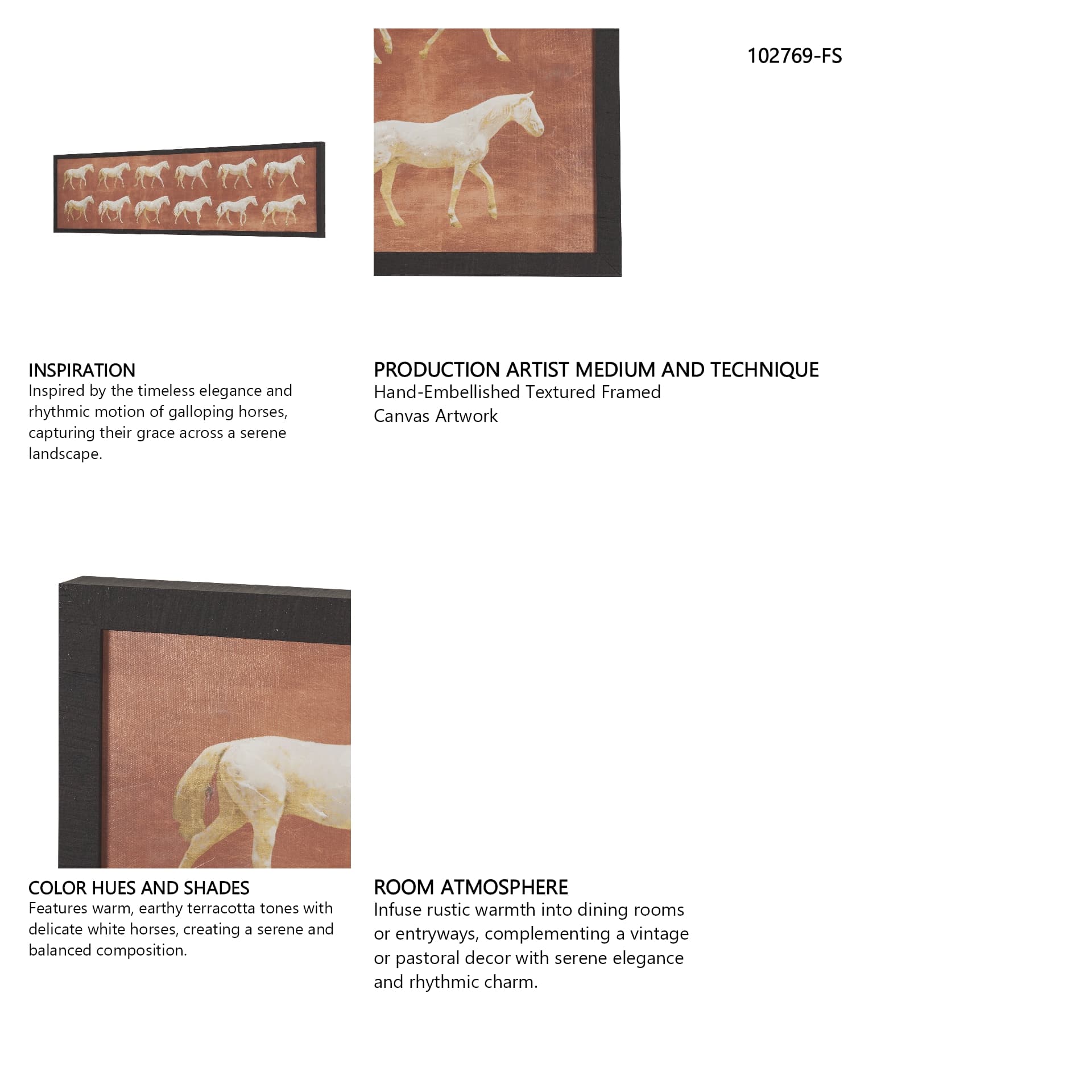 Even Cadence by Eadweard Muybridge Hand-Embellished Textured Framed Canvas Artwork — product photograph