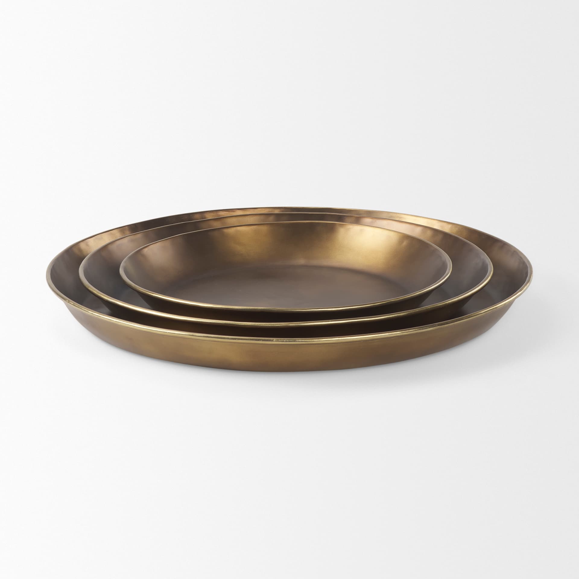 Eagan 24.0L x 24.0W x 2.0H Brass Aluminium Tray Large — product photograph