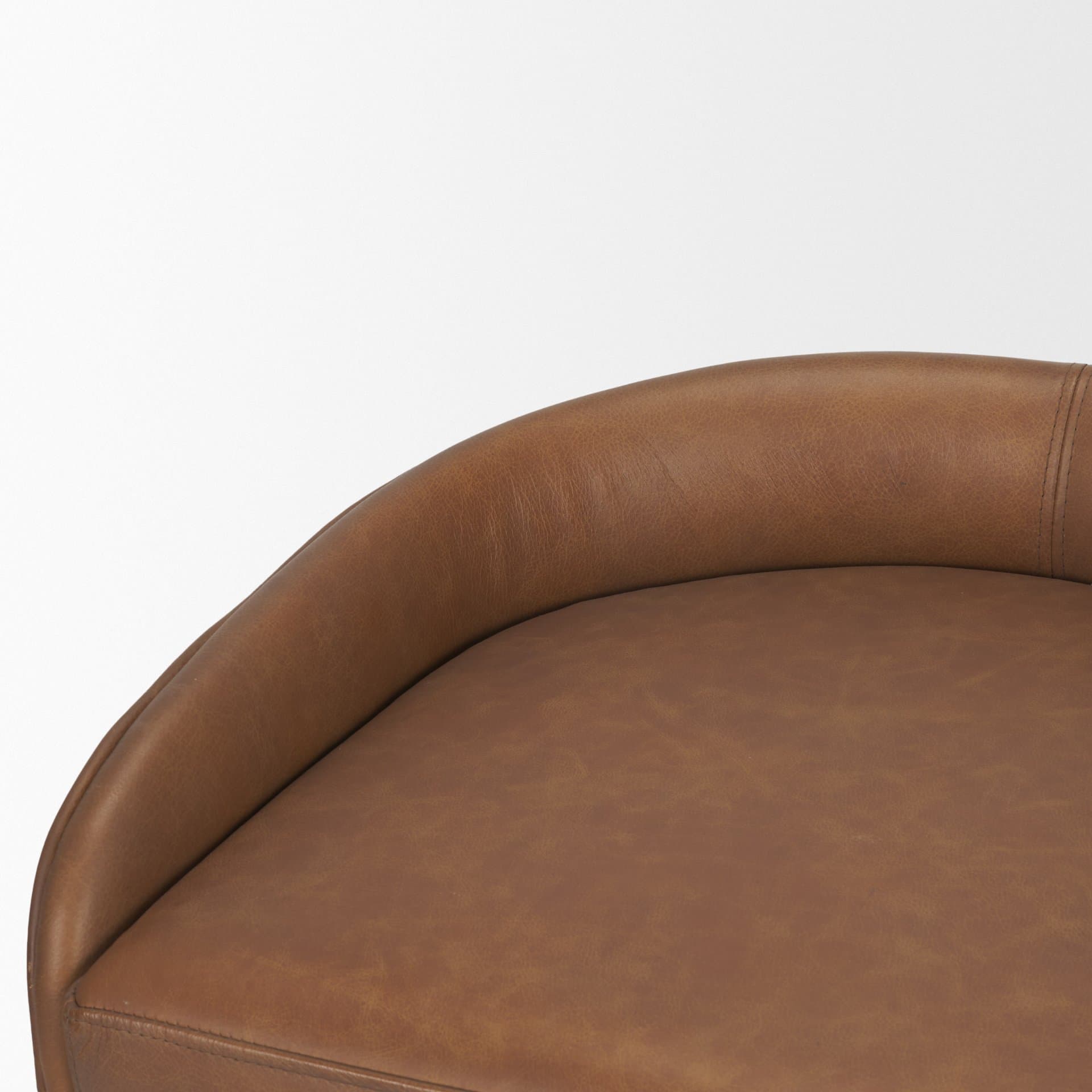 Hollyfield Low Back 28.75in Seat Bar Stool | Cognac Brown Leather — product photograph
