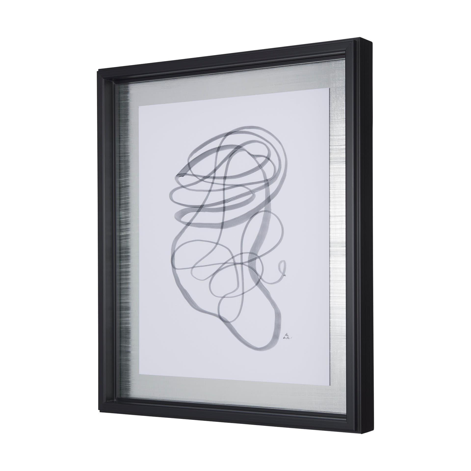 Lines VI by Mercana Studio a Hand Embellished Textured Framed Art Print Matted under Glass — product photograph