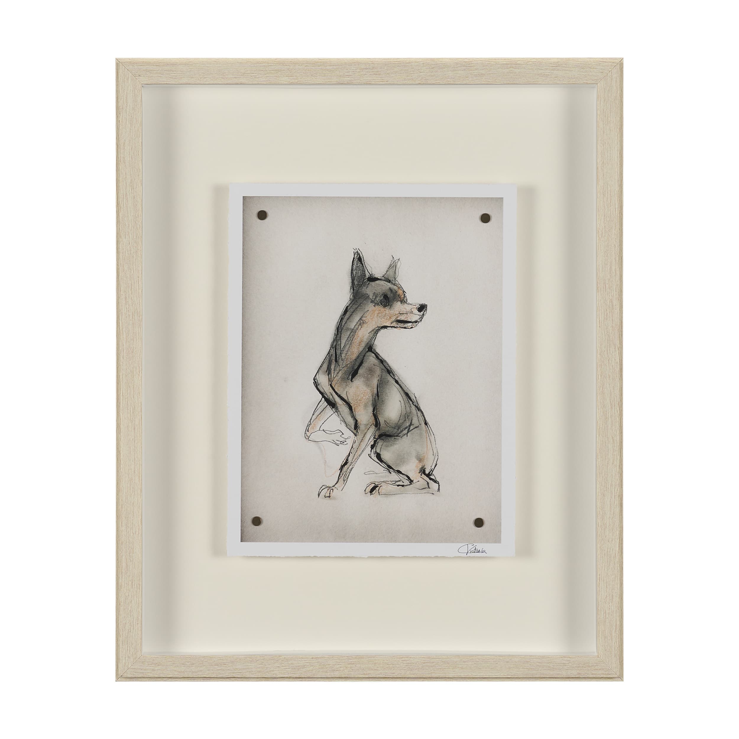 Playful Pup IV by Mercana Studio Hand Embelished Framed Artwork Matted under Glass — product photograph