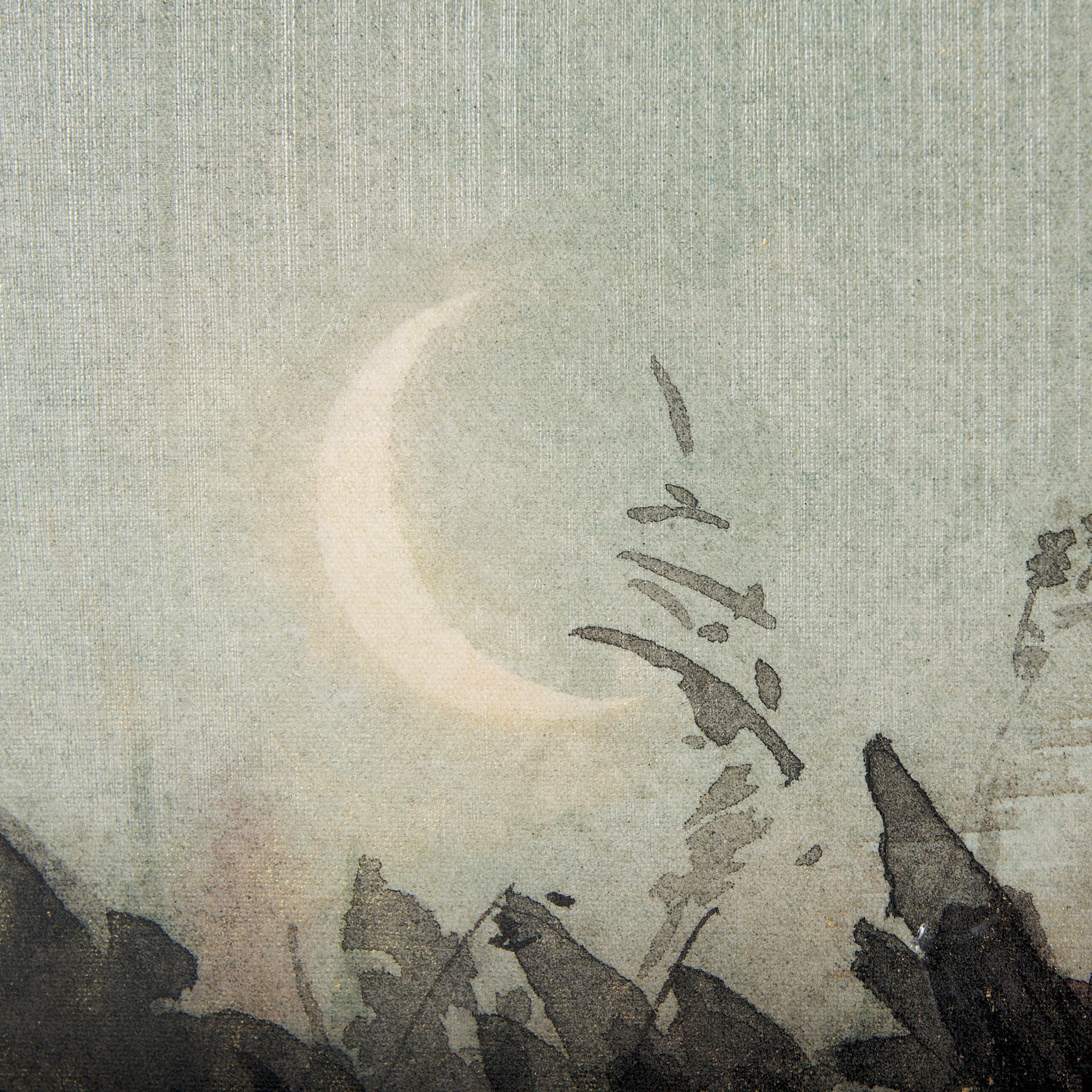Moon Sets, Sun Rises I by Mercana Studio a Hand Embellished Textured Canvas — product photograph