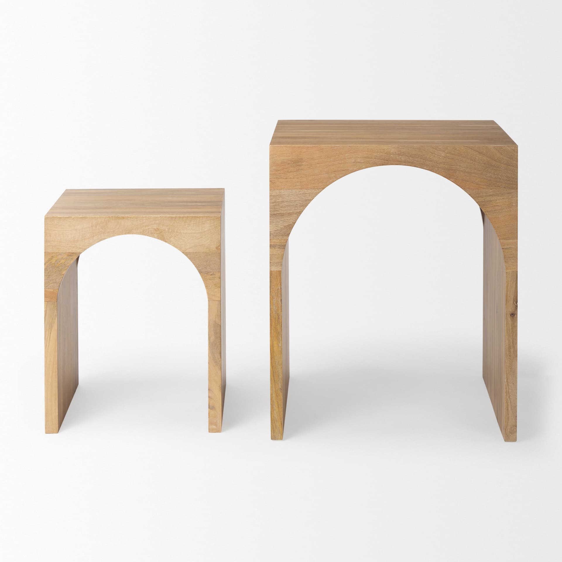 Chloe 20.0L x 20.0W x 24.0H Set of 2 Cottage Wood Nesting Accent Tables — product photograph