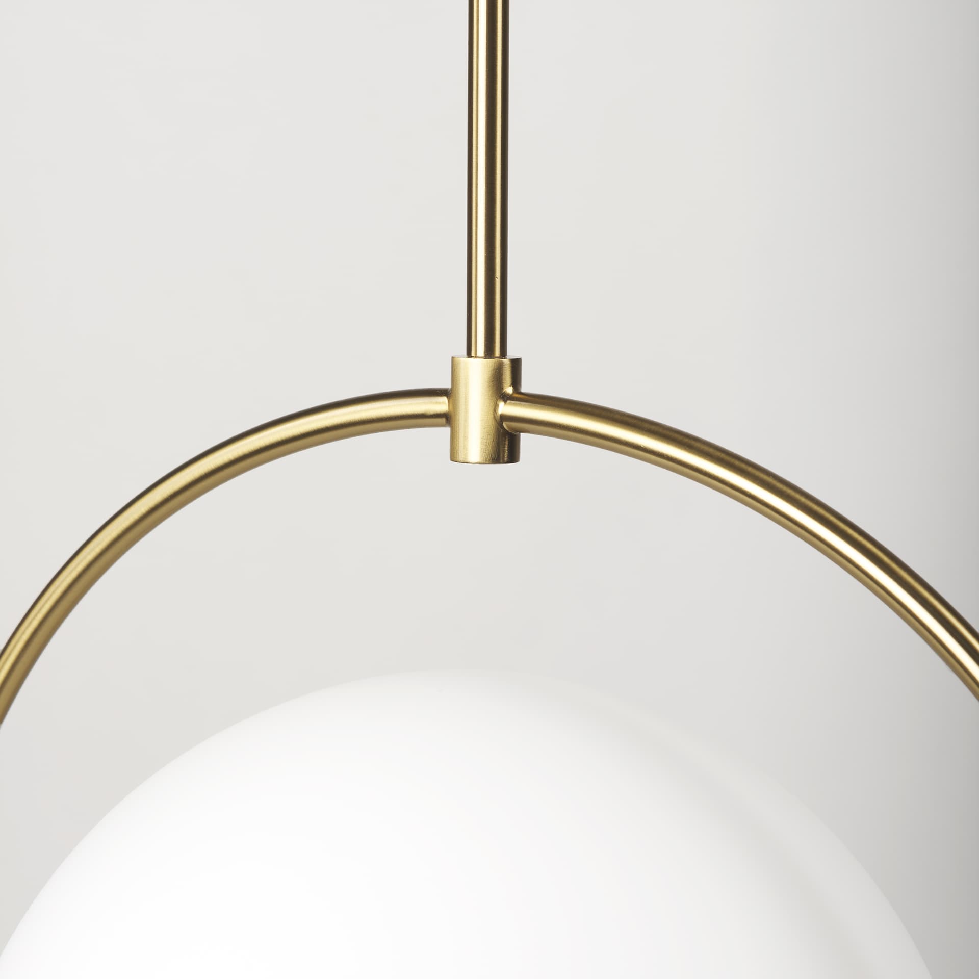 Farrah Frosted Glass Globe w/ Gold Metal Pendant Light — product photograph