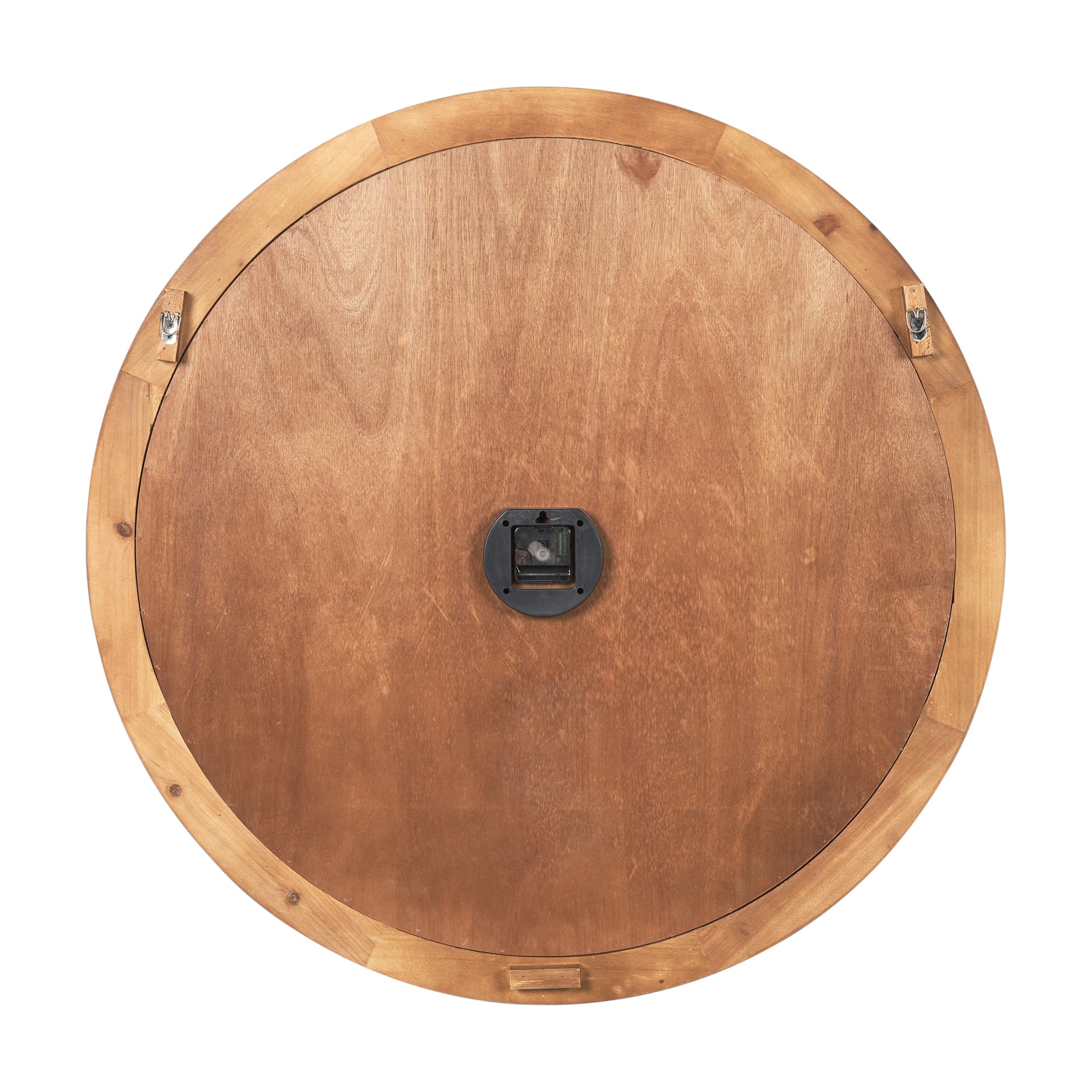 Raul Medium Brown Wood W/ Silver Metal Wall Clock — product photograph