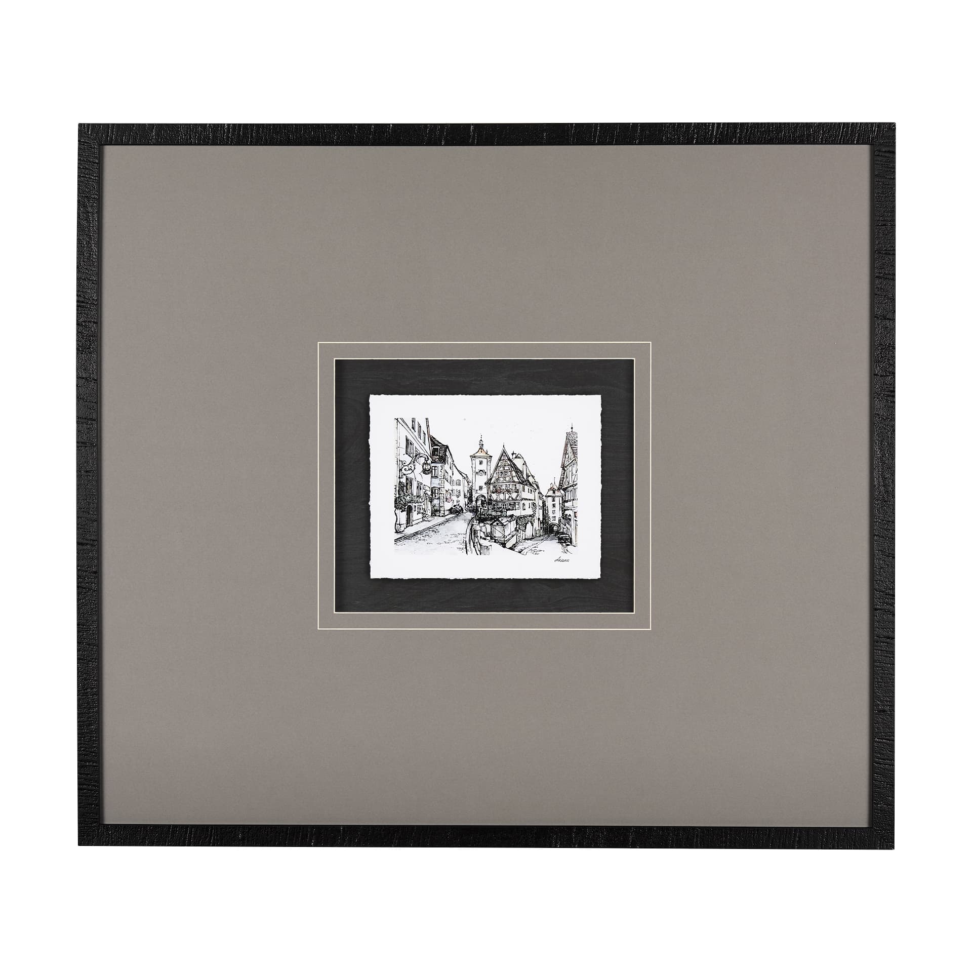 Travel memories I by Natalia a Framed Art Print Matted under Glass — product photograph