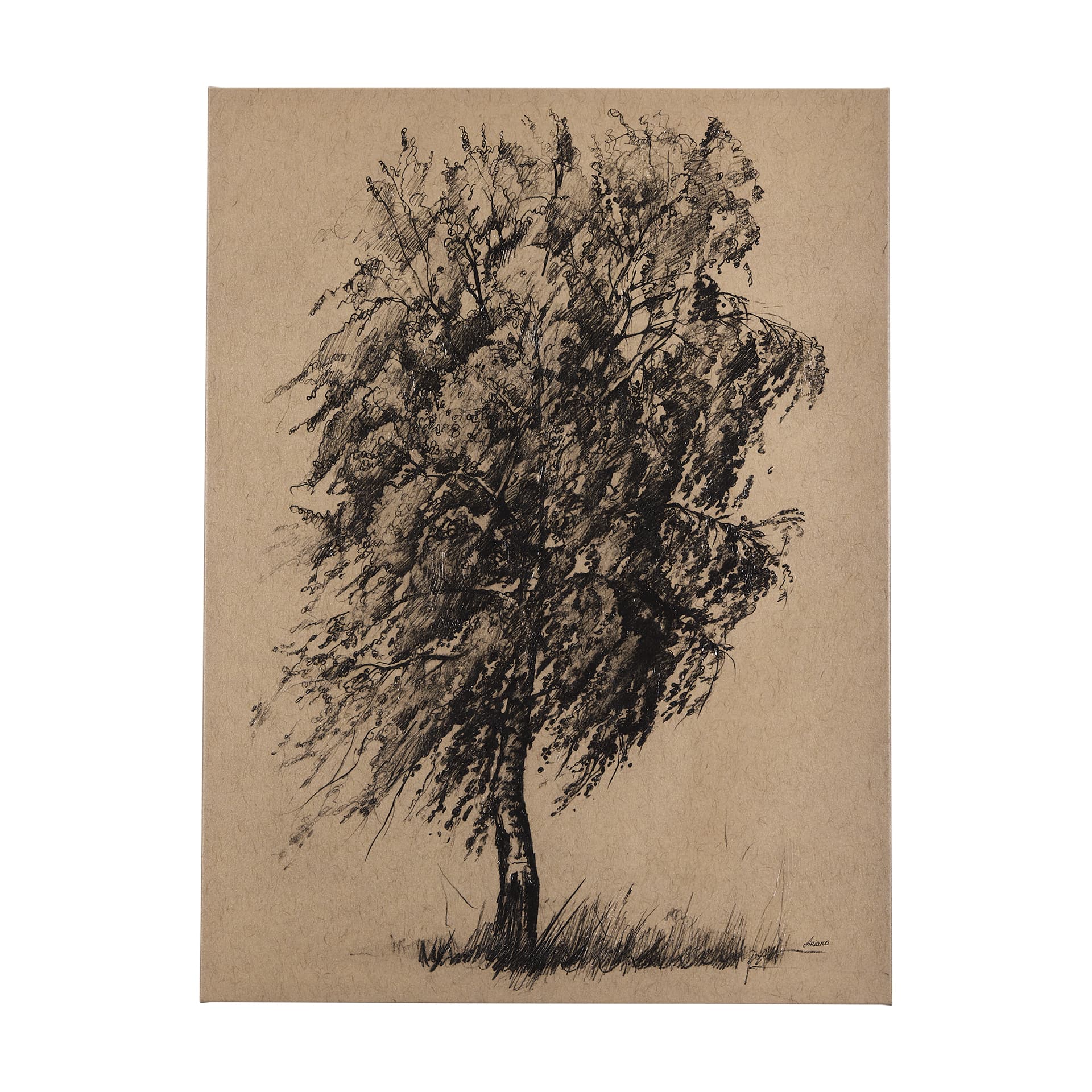 Tree Drawing II by Mercana Studio a Hand Embellished Textured Canvas — product photograph